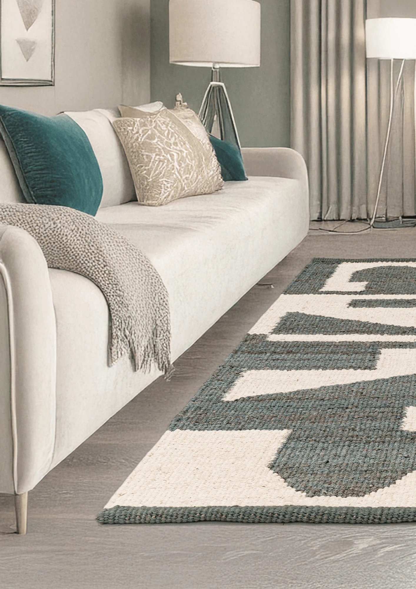Hemp Handwoven Rug Stone Path - Jute - Flatweave - Ajaypee Carpets (Thumbnail 5)