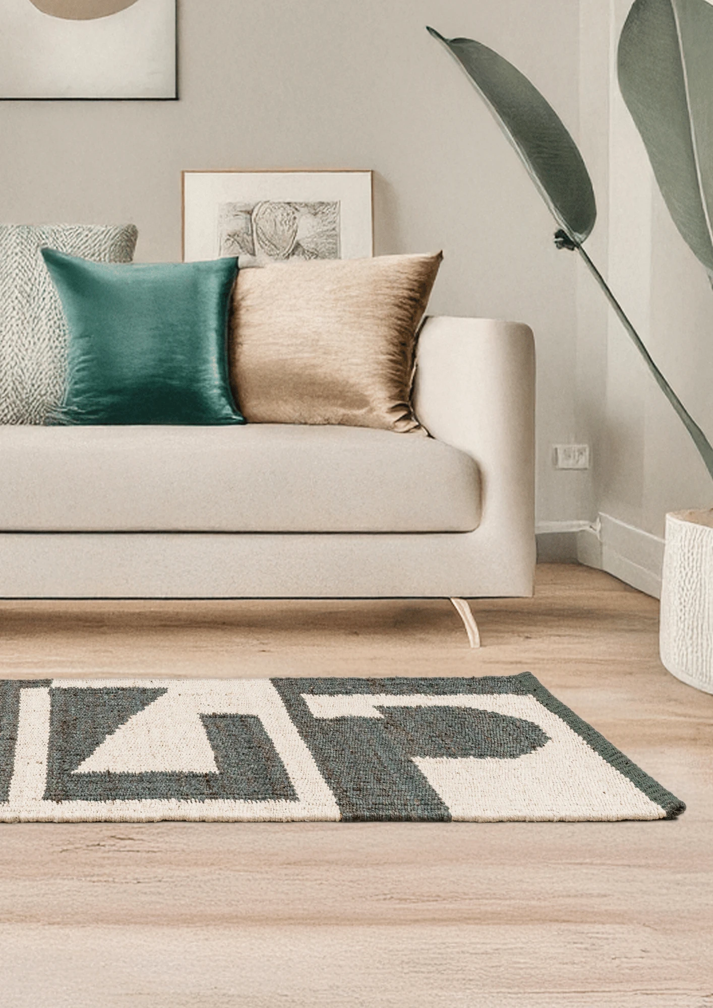 Hemp Handwoven Rug Stone Path - Jute - Flatweave - Ajaypee Carpets (Thumbnail 6)