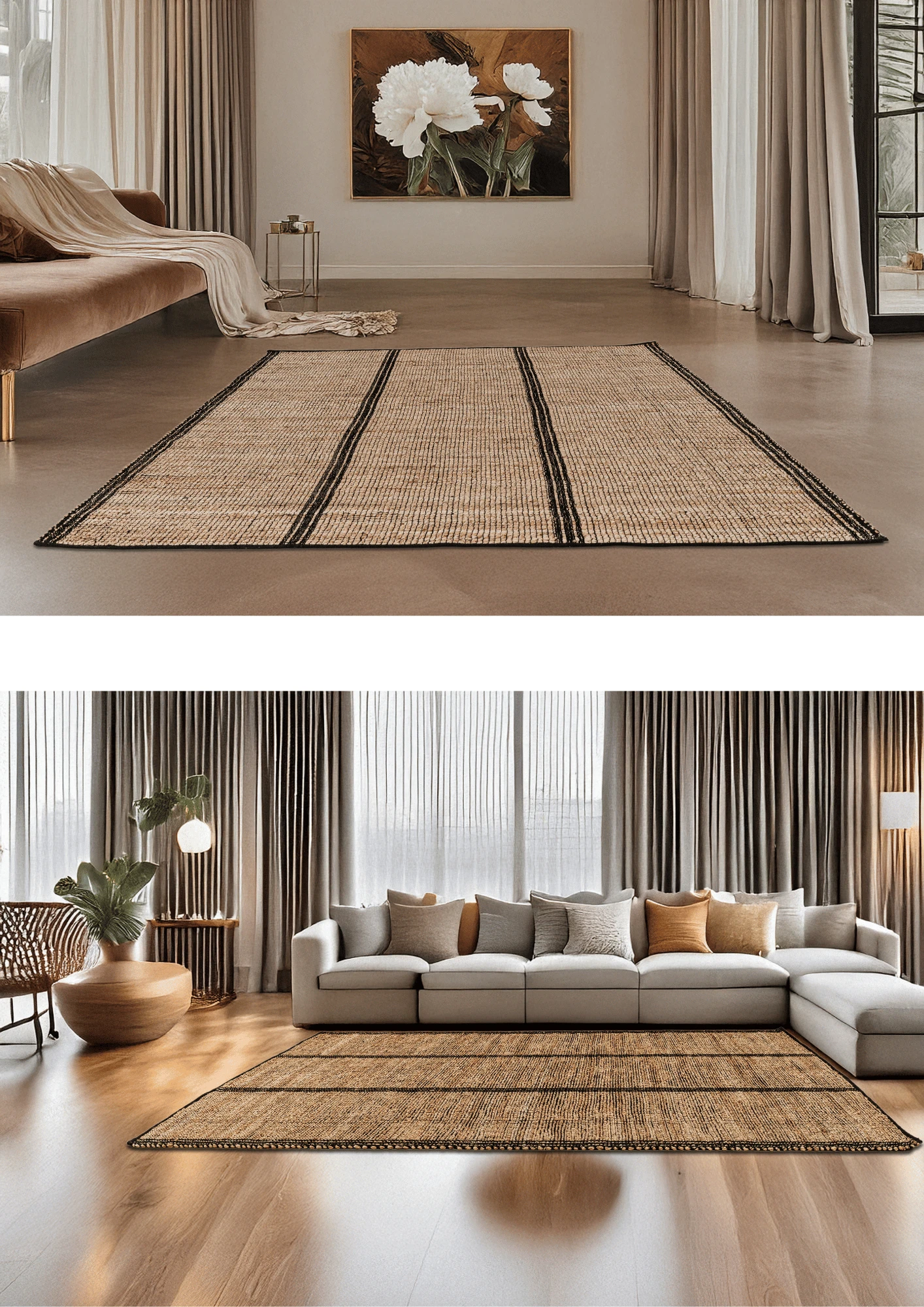 Hemp Handwoven Rug Sutra - Jute - Flatweave - Ajaypee Carpets (Thumbnail 4)