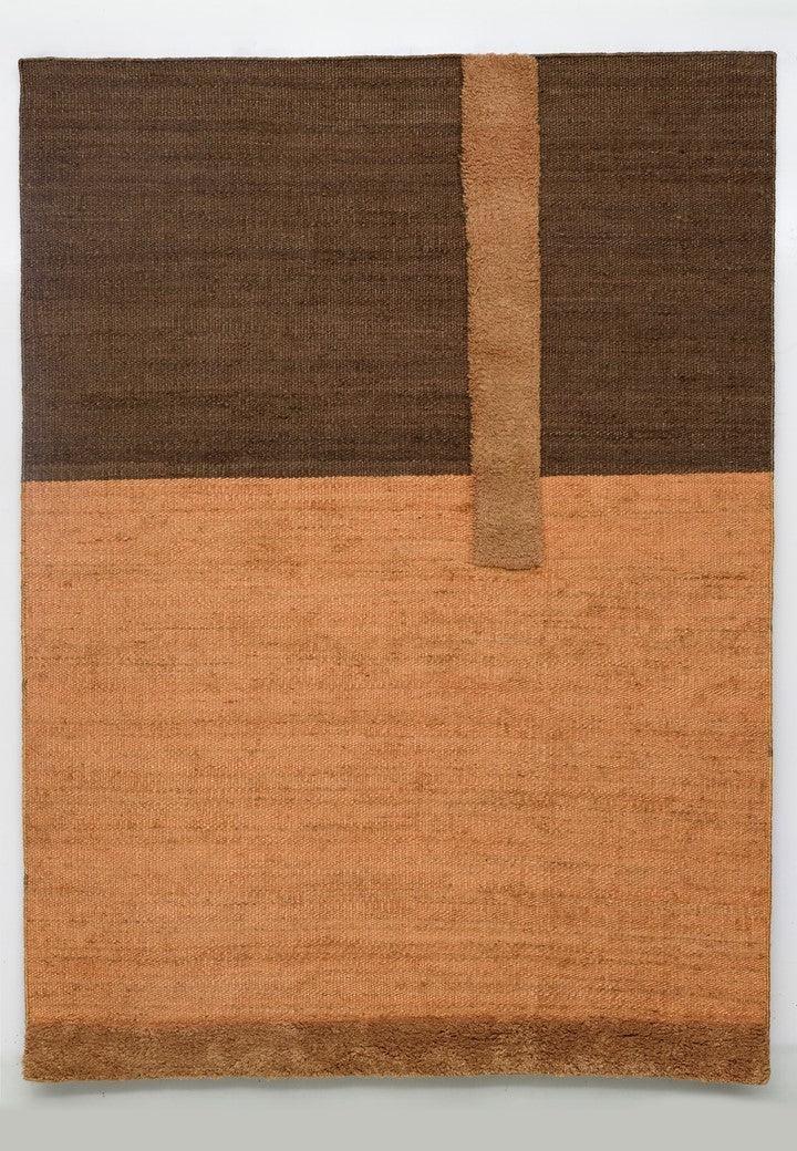 Hemp & Wool Hand knotted Carpet Linear Brown - Jute - Hand Knotted - Ajaypee Carpets (View 1)