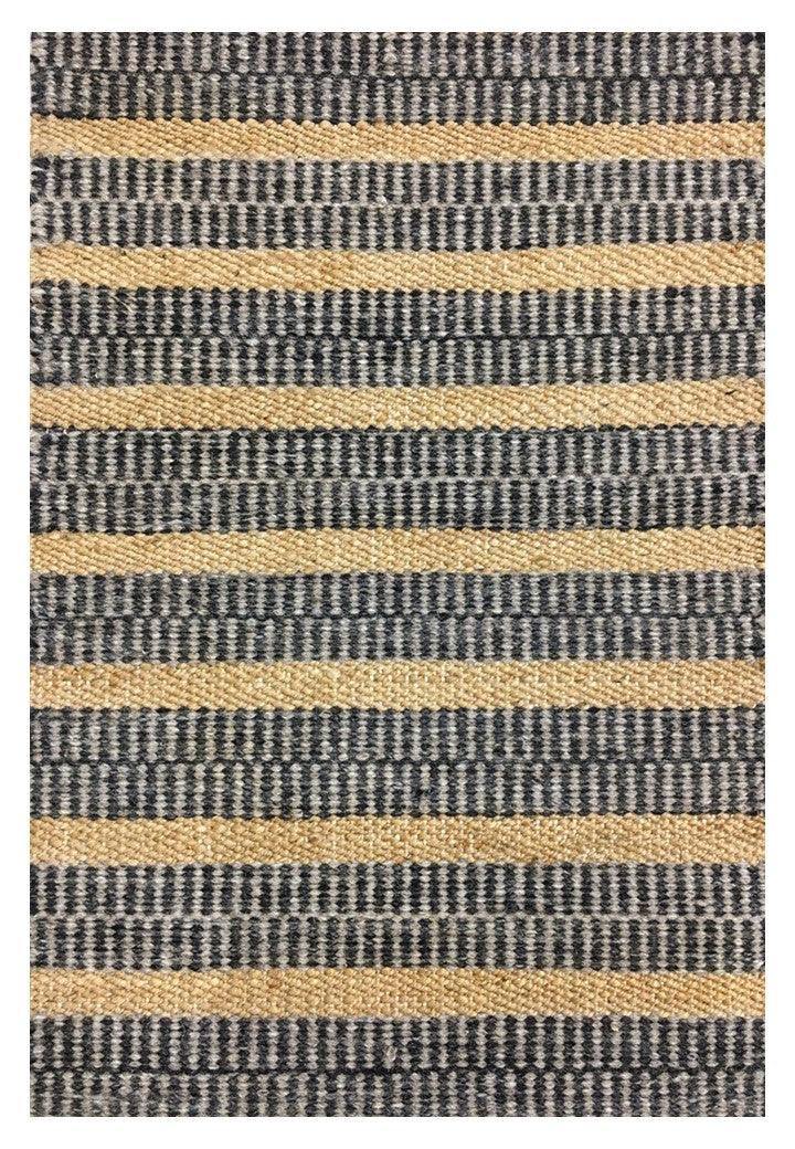 Hemp & Wool HandWoven Rug Stripe – Jute Flatweave handmade carpet by Ajaypee Carpets