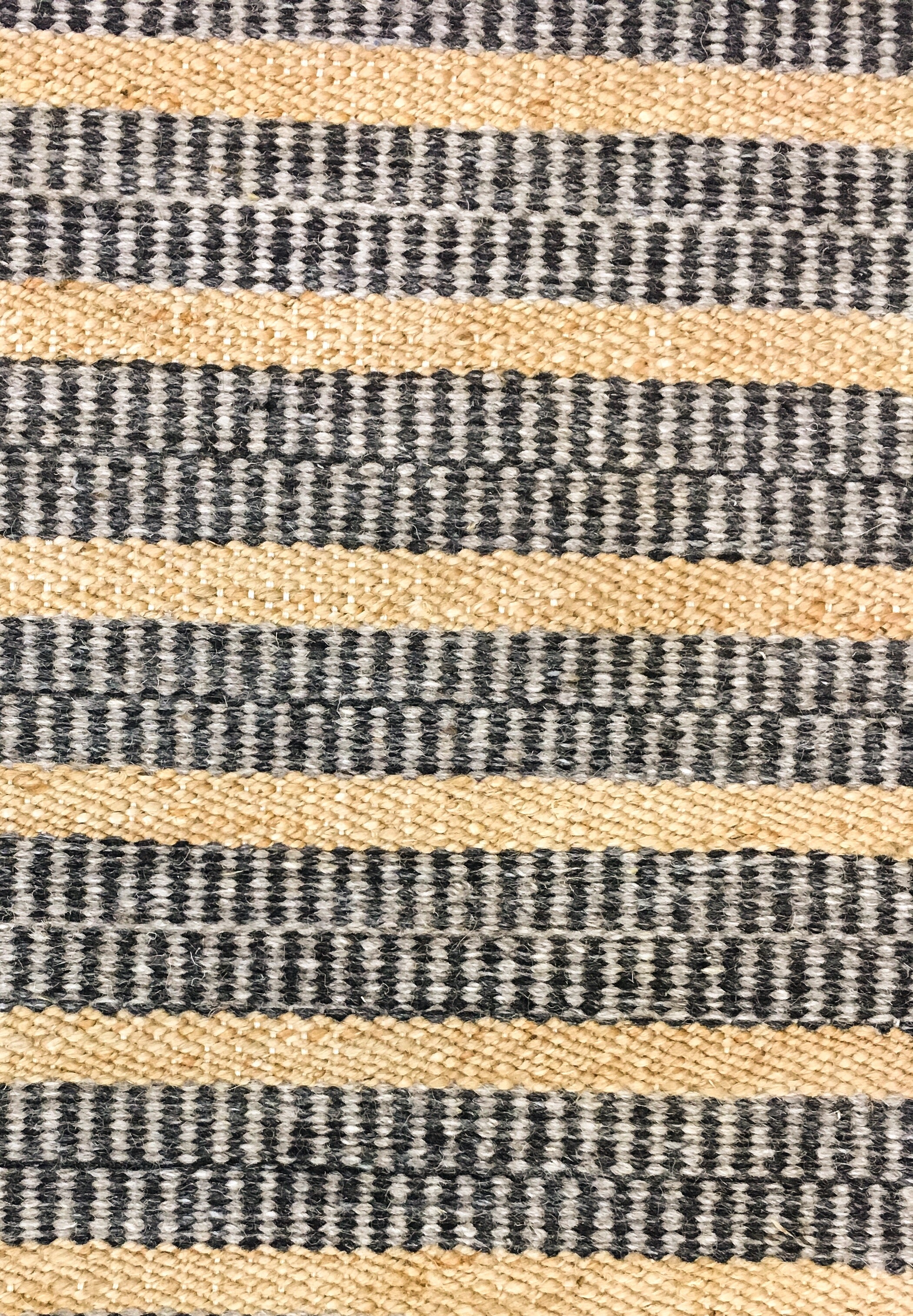 Hemp & Wool HandWoven Rug Stripe - Jute - Flatweave - Ajaypee Carpets (Thumbnail 4)