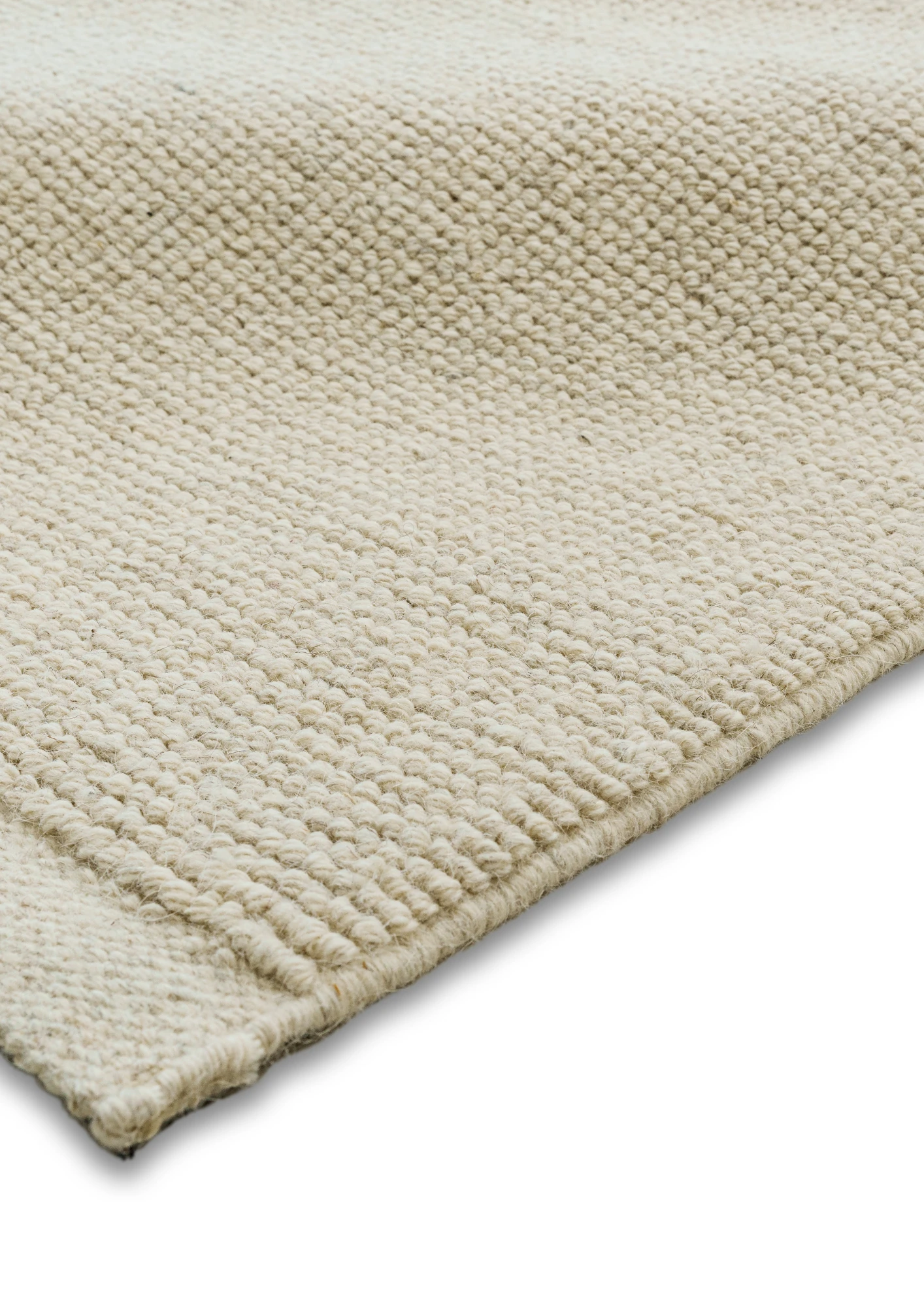 Loop Woolen Handwoven Rug   Ecru - Jute - Hand Woven - Ajaypee Carpets (Thumbnail 2)
