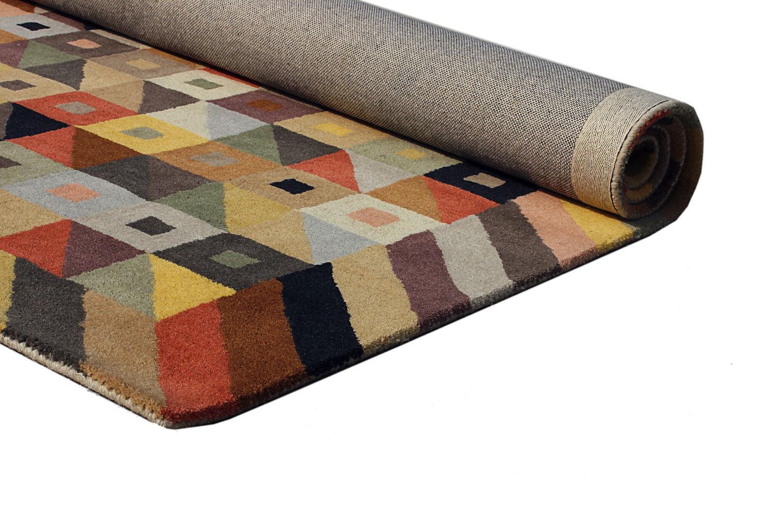 Wool HandTufted Carpet Multi Cajas - Cotton - Hand Knotted - Ajaypee Carpets (Thumbnail 2)