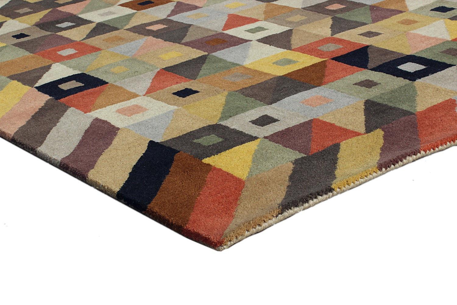 Wool HandTufted Carpet Multi Cajas - Cotton - Hand Knotted - Ajaypee Carpets (Thumbnail 3)