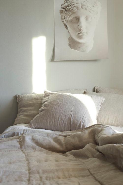 Natural Linen Bedspread - Cotton - Hand Woven - Ajaypee Carpets (Thumbnail 2)