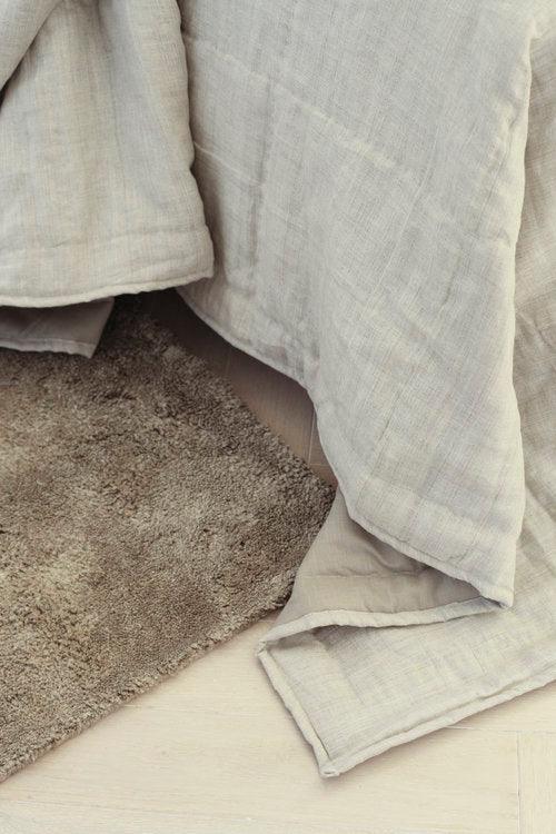 Natural Linen Bedspread - Cotton - Hand Woven - Ajaypee Carpets (Thumbnail 4)