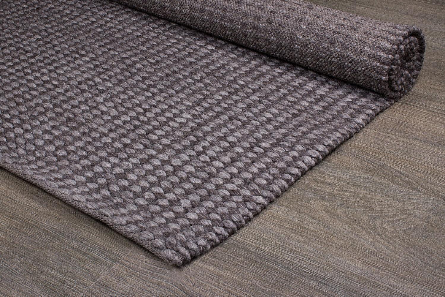 Natural Wool Handwoven Rug Luna - Cotton - Hand Woven - Ajaypee Carpets (Thumbnail 2)