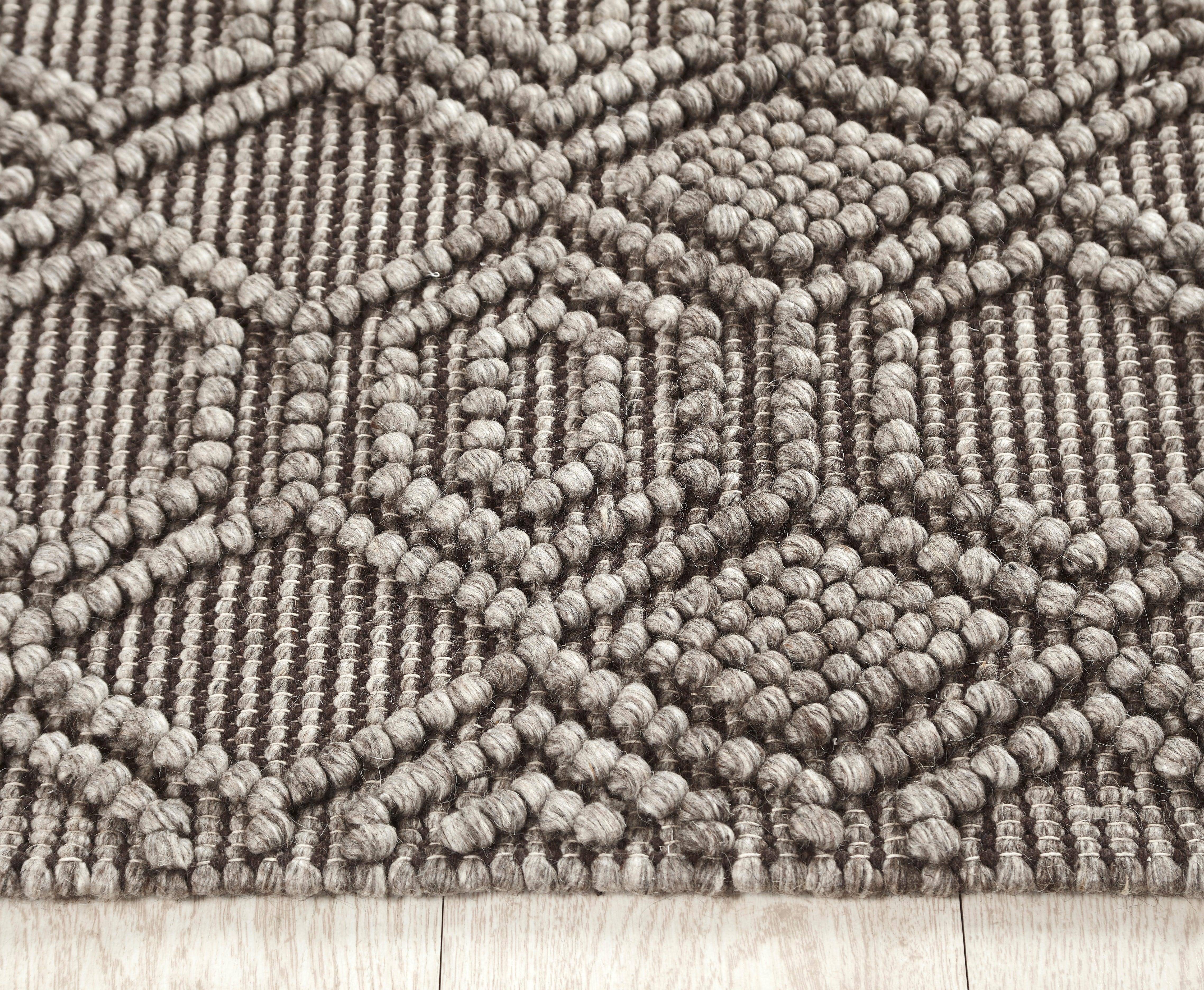 Natural Wool Handwoven Rug Rio - Cotton - Hand Woven - Ajaypee Carpets (Thumbnail 4)