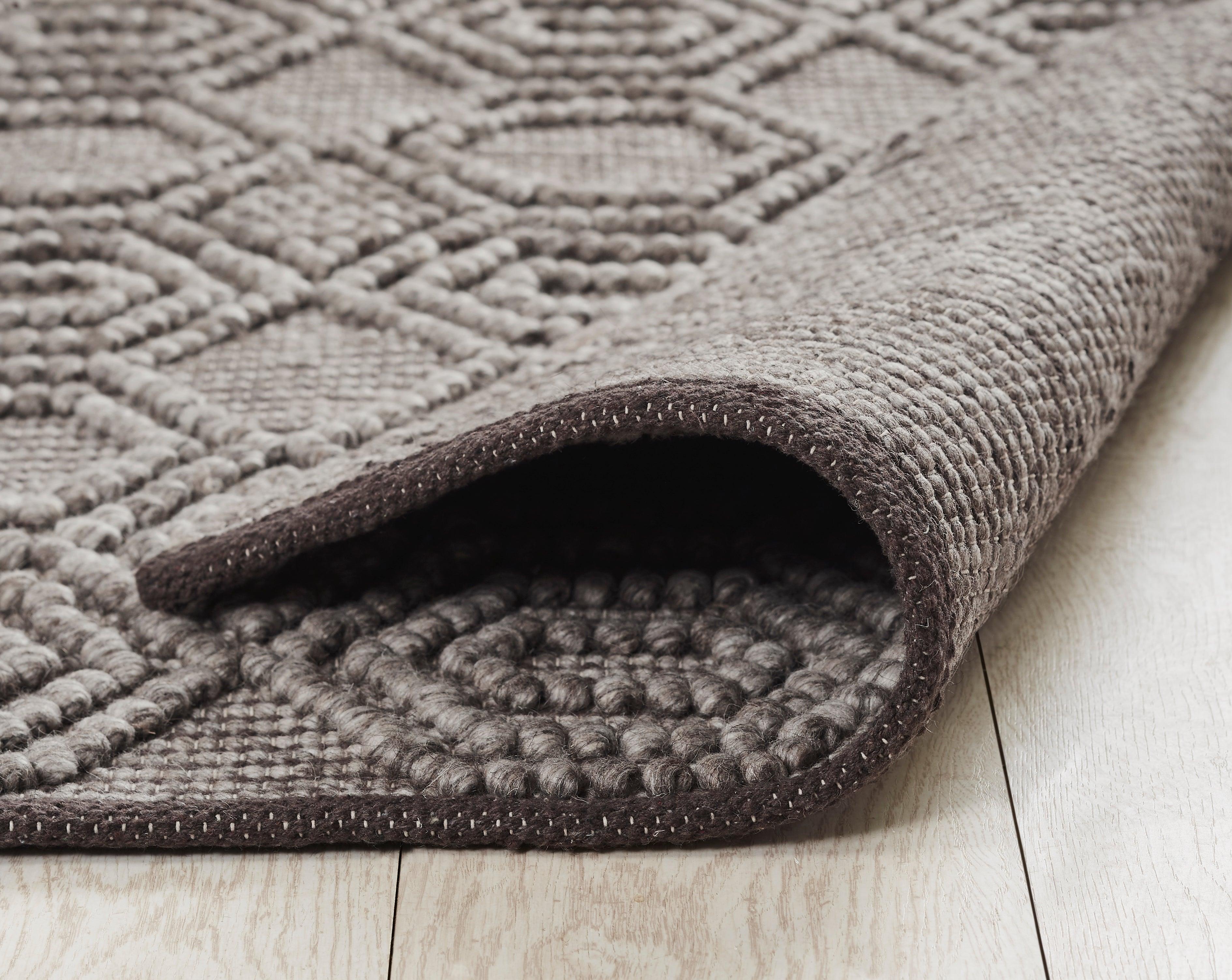 Natural Wool Handwoven Rug Rio - Cotton - Hand Woven - Ajaypee Carpets (Thumbnail 5)