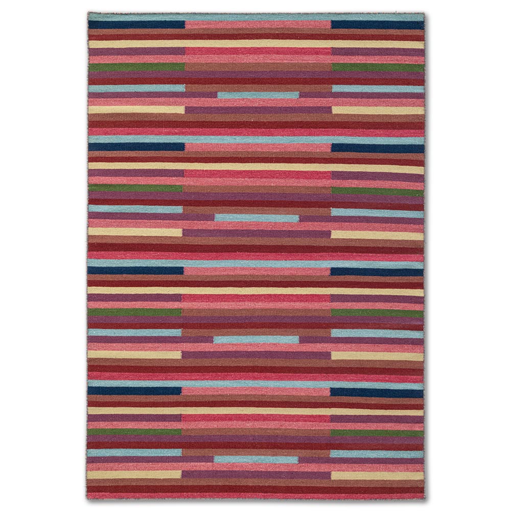 Bazegha Hand Woven Woollen Dhurrie - Wool - Dhurrie - Ajaypee Carpets (Thumbnail 2)