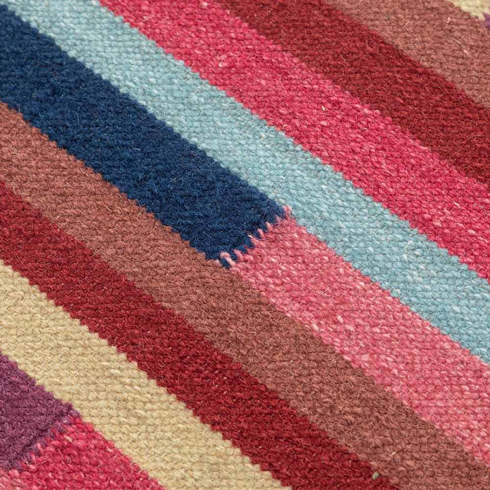 Bazegha Hand Woven Woollen Dhurrie - Wool - Dhurrie - Ajaypee Carpets (Thumbnail 4)