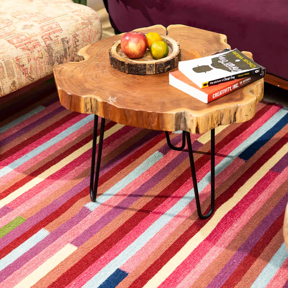Bazegha Hand Woven Woollen Dhurrie - Wool - Dhurrie - Ajaypee Carpets (Thumbnail 6)