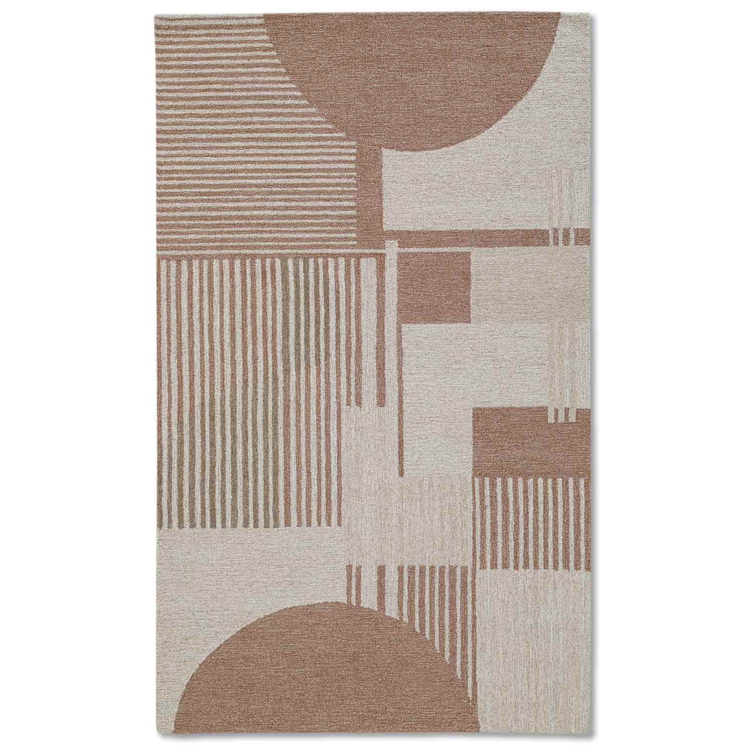 Block Hand Tufted Woollen Rug - Cotton - Hand Tufted - Ajaypee Carpets (Thumbnail 2)