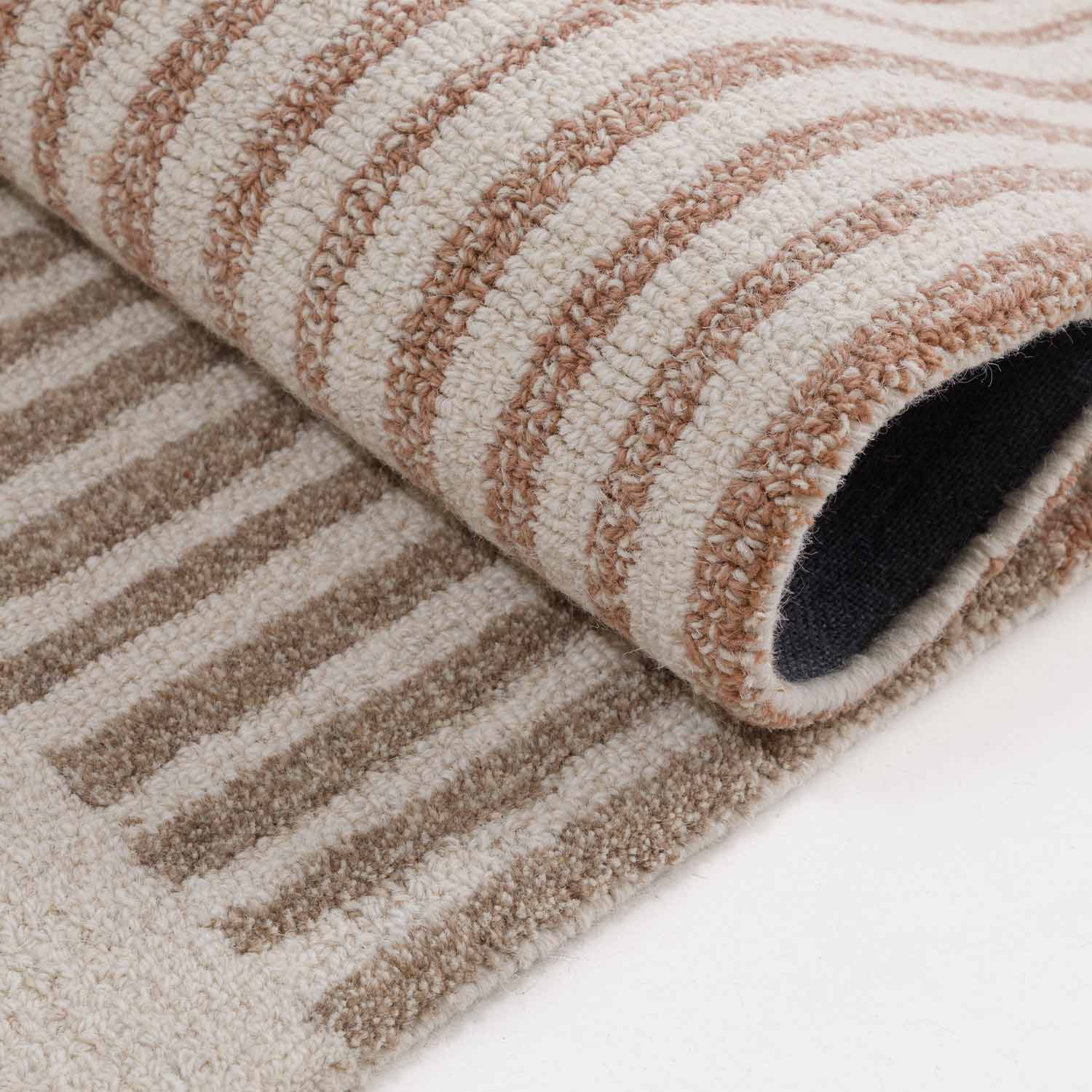 Block Hand Tufted Woollen Rug - Cotton - Hand Tufted - Ajaypee Carpets (Thumbnail 5)