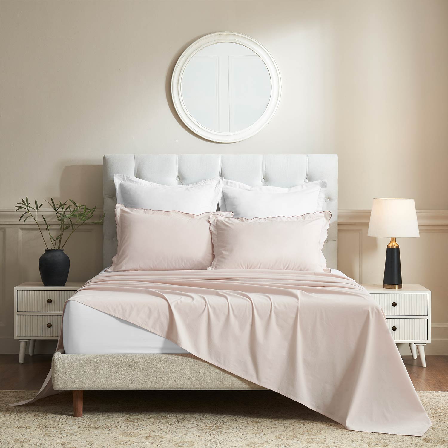 Camelia Cotton Percale Bedsheet Set - Cotton - Hand Woven - Ajaypee Carpets (View 1)
