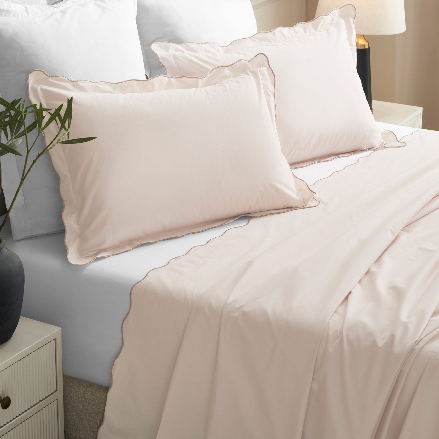 Camelia Cotton Percale Bedsheet Set - Cotton - Hand Woven - Ajaypee Carpets (Thumbnail 3)