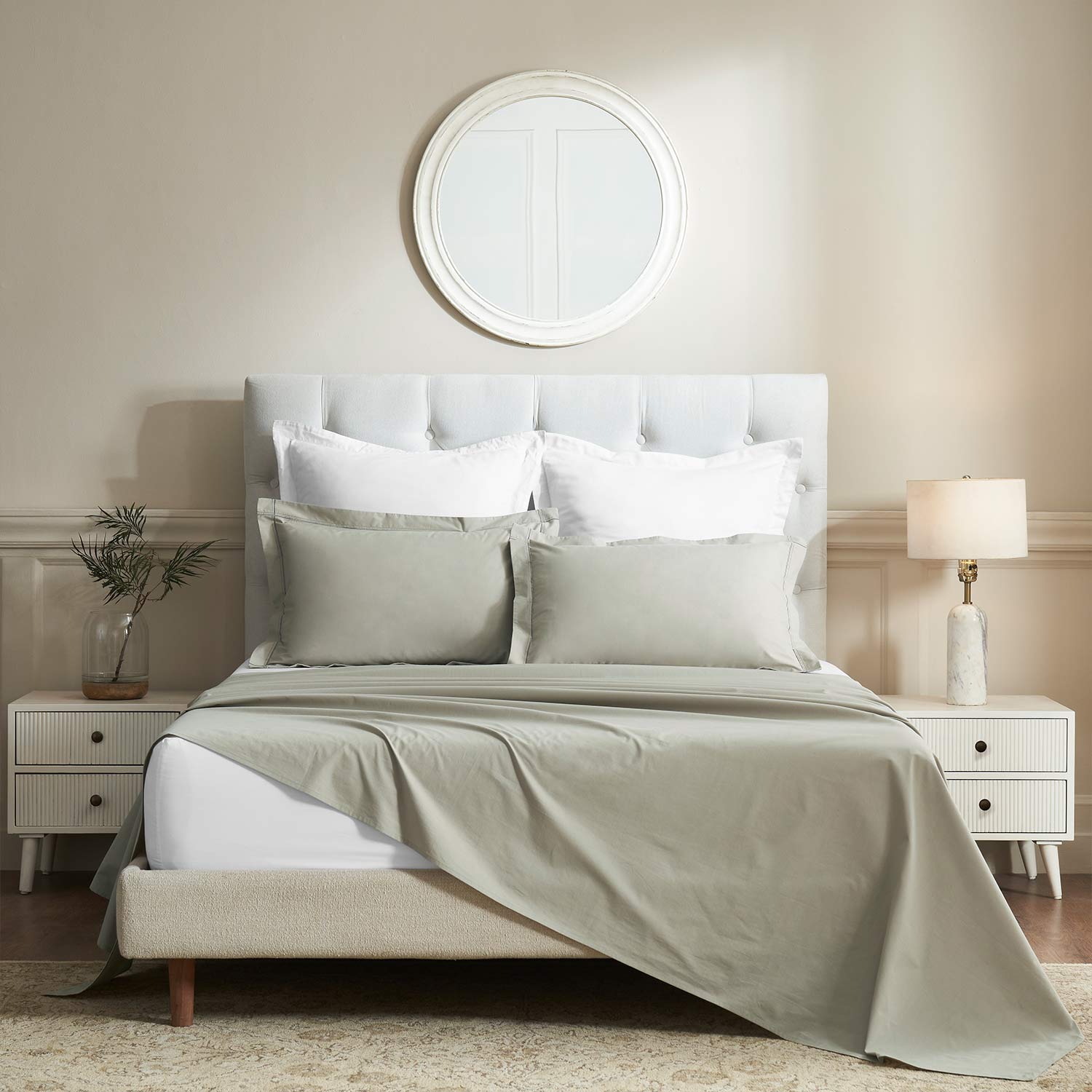 Clair Cotton Percale Bedsheet Set - Cotton - Hand Woven - Ajaypee Carpets (Thumbnail 3)