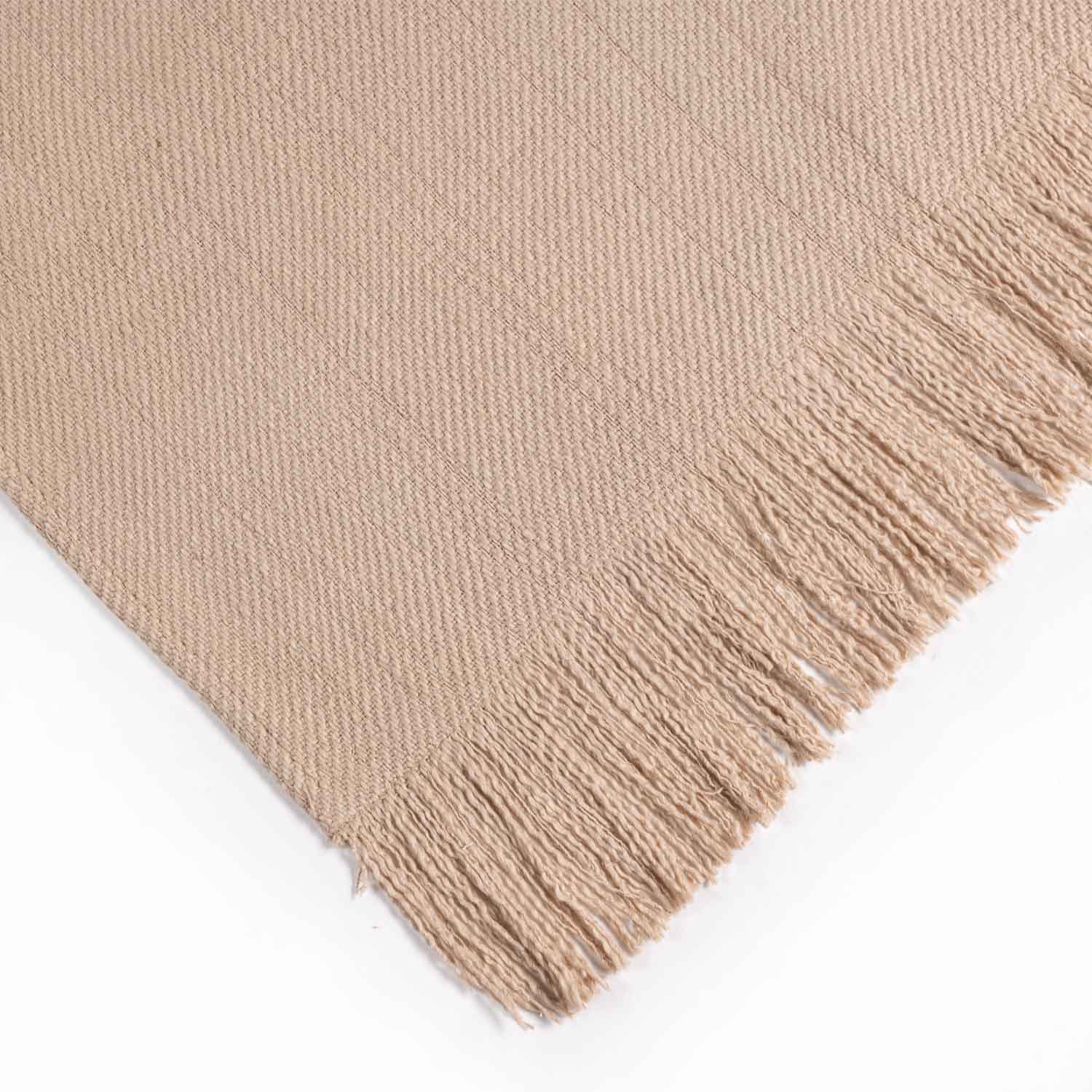 Bouclé Cotton Dobby Design Throw - Cotton - Hand Woven - Ajaypee Carpets (Thumbnail 3)