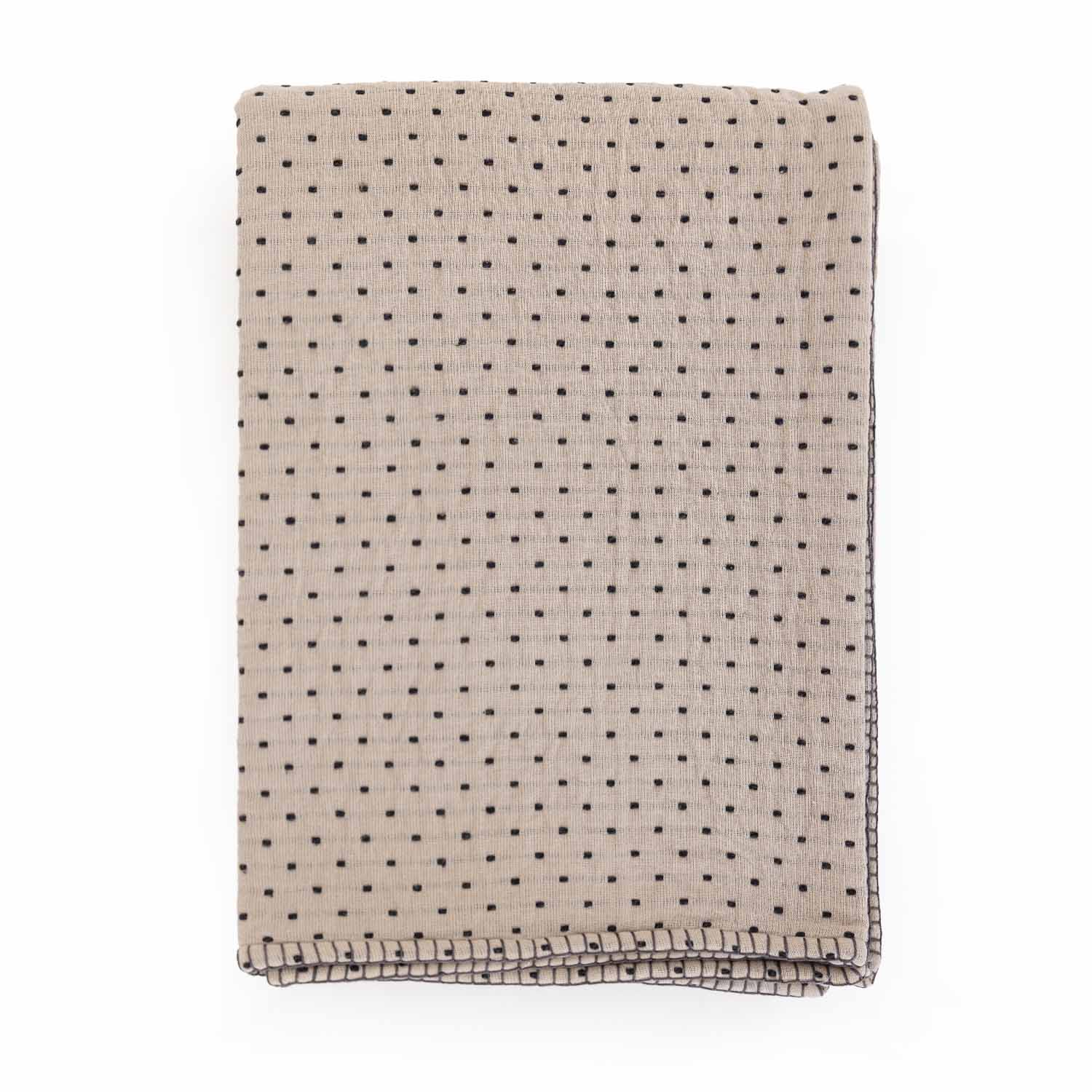 Dawn Cotton Jacqaurd and Embroidered Throw - Cotton - Hand Woven - Ajaypee Carpets (Thumbnail 2)