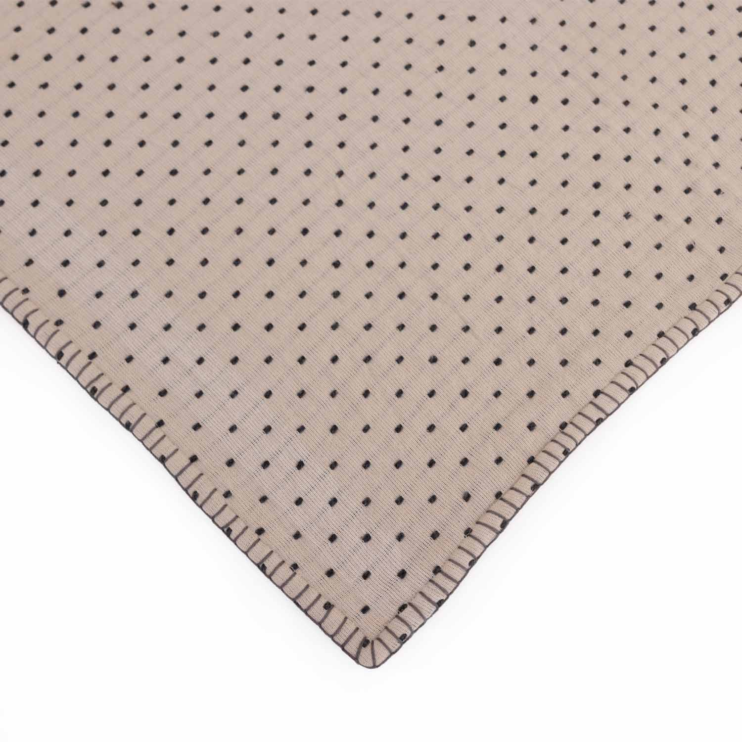 Dawn Cotton Jacqaurd and Embroidered Throw - Cotton - Hand Woven - Ajaypee Carpets (Thumbnail 6)