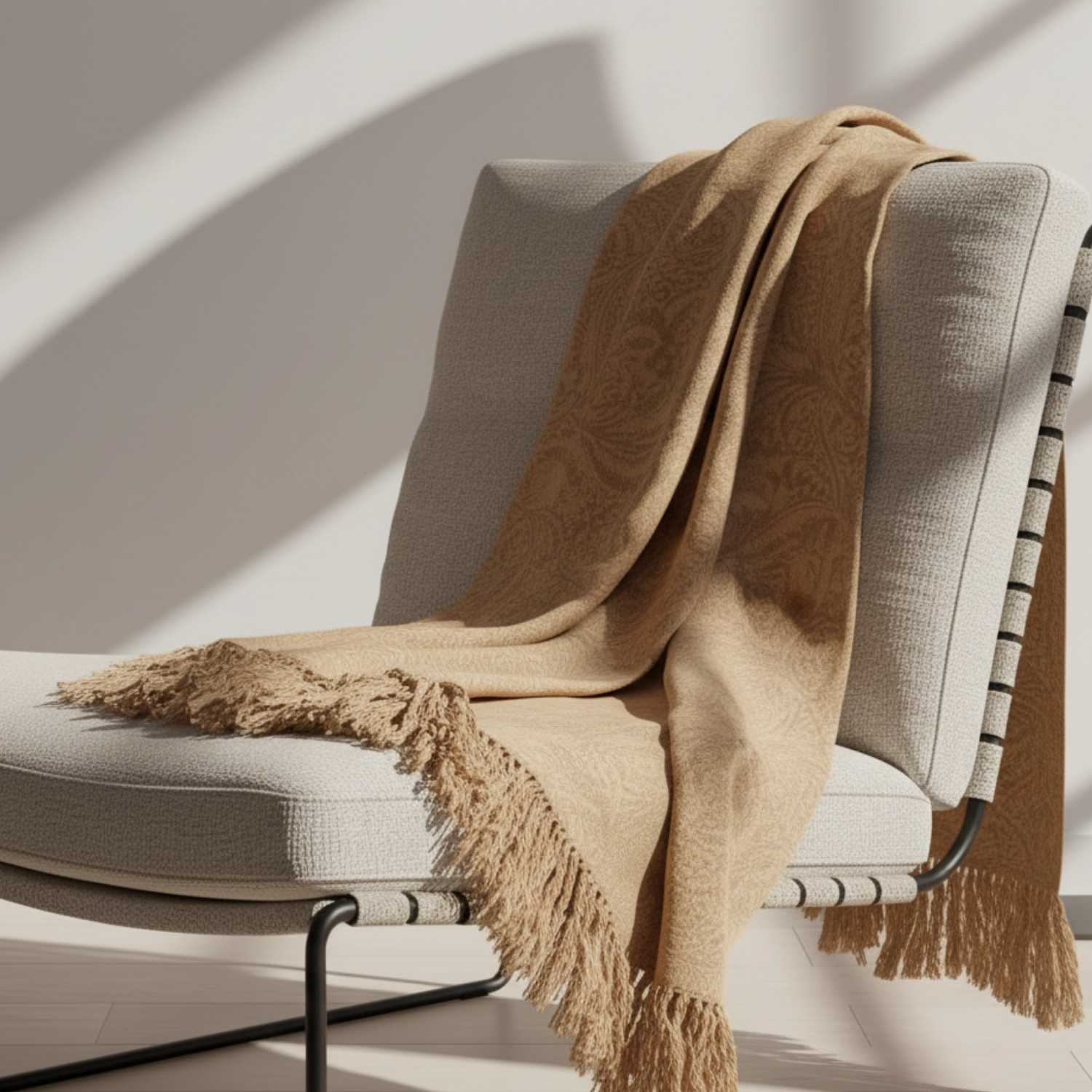 Banter Cotton Jacquard Throw – Cotton Hand Woven handmade carpet by Ajaypee Carpets