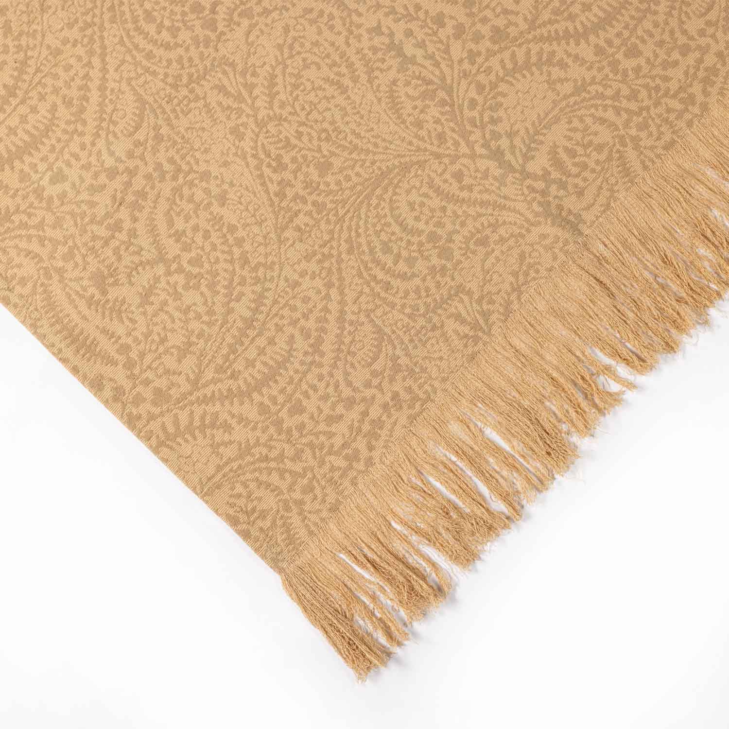 Banter Cotton Jacquard Throw - Cotton - Hand Woven - Ajaypee Carpets (Thumbnail 3)