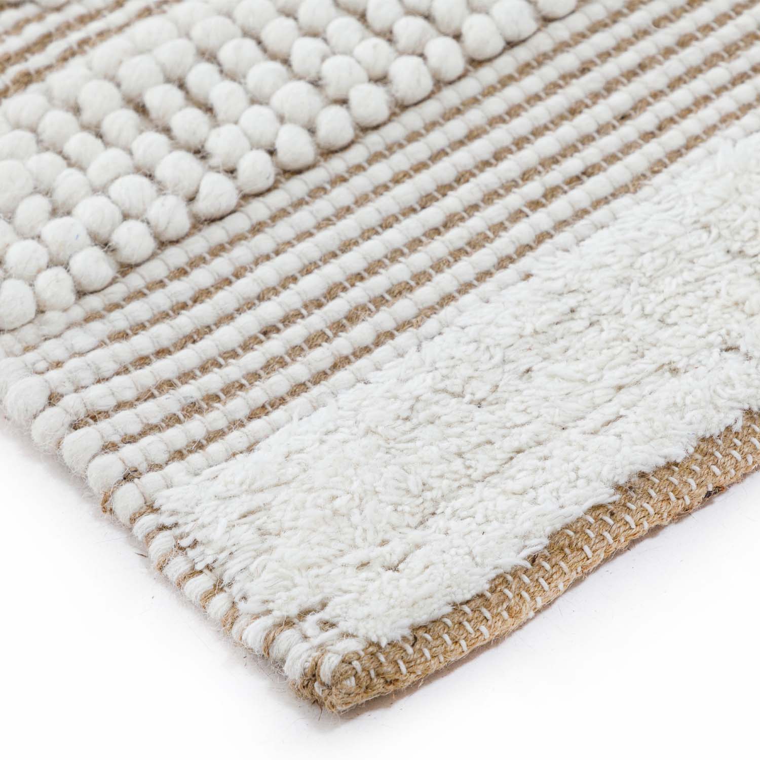 Diamond Flat Weave Wool And Jute Dhurrie - Jute - Flatweave - Ajaypee Carpets (Thumbnail 3)