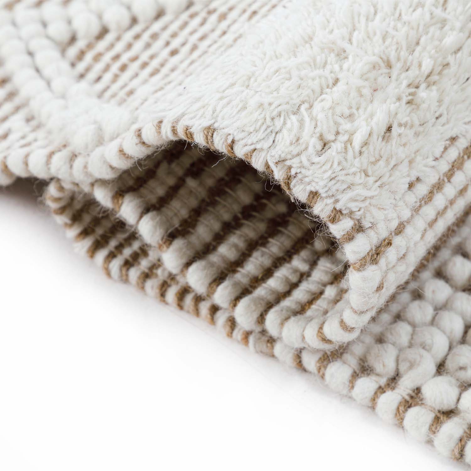 Diamond Flat Weave Wool And Jute Dhurrie - Jute - Flatweave - Ajaypee Carpets (Thumbnail 5)