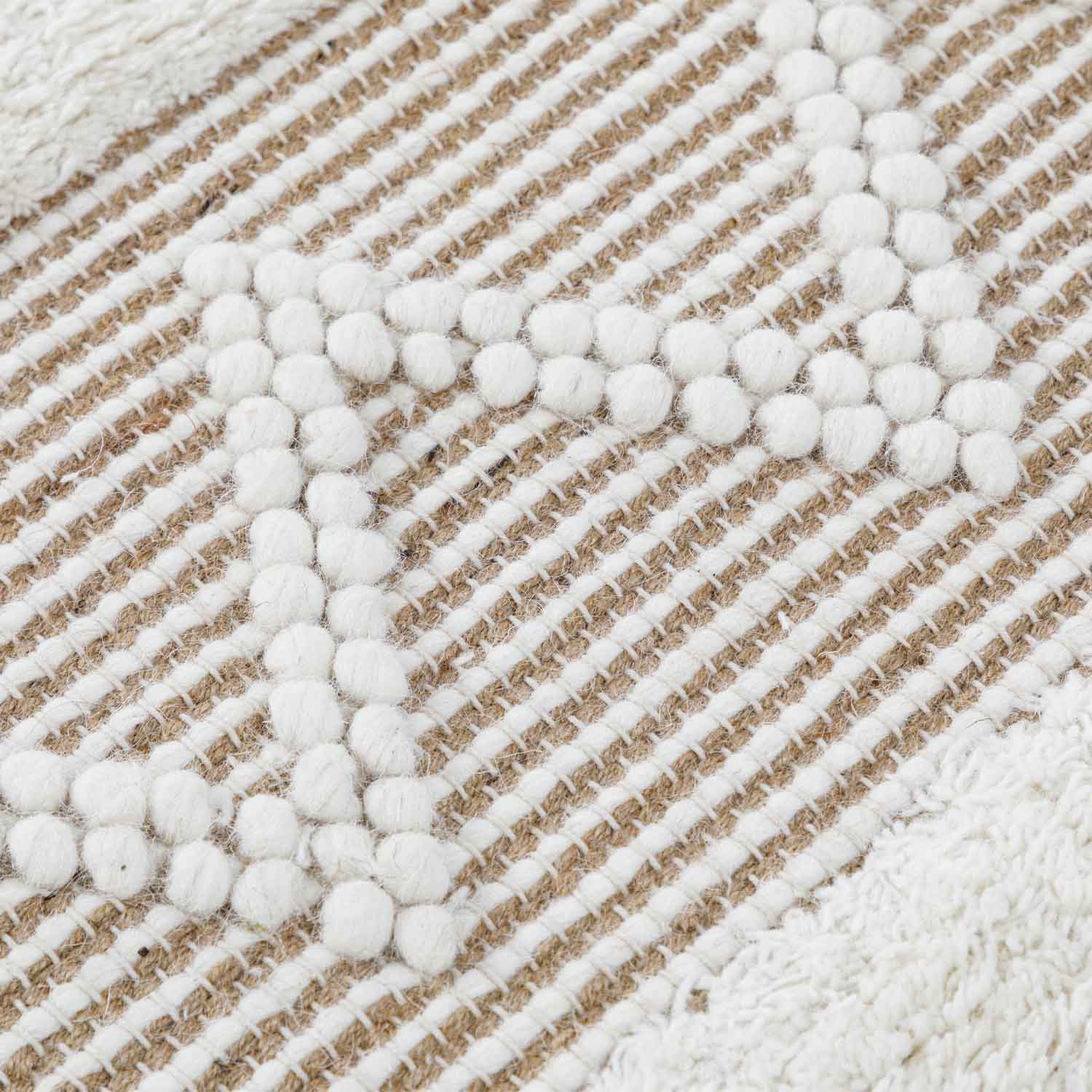 Diamond Flat Weave Wool And Jute Dhurrie - Jute - Flatweave - Ajaypee Carpets (Thumbnail 6)