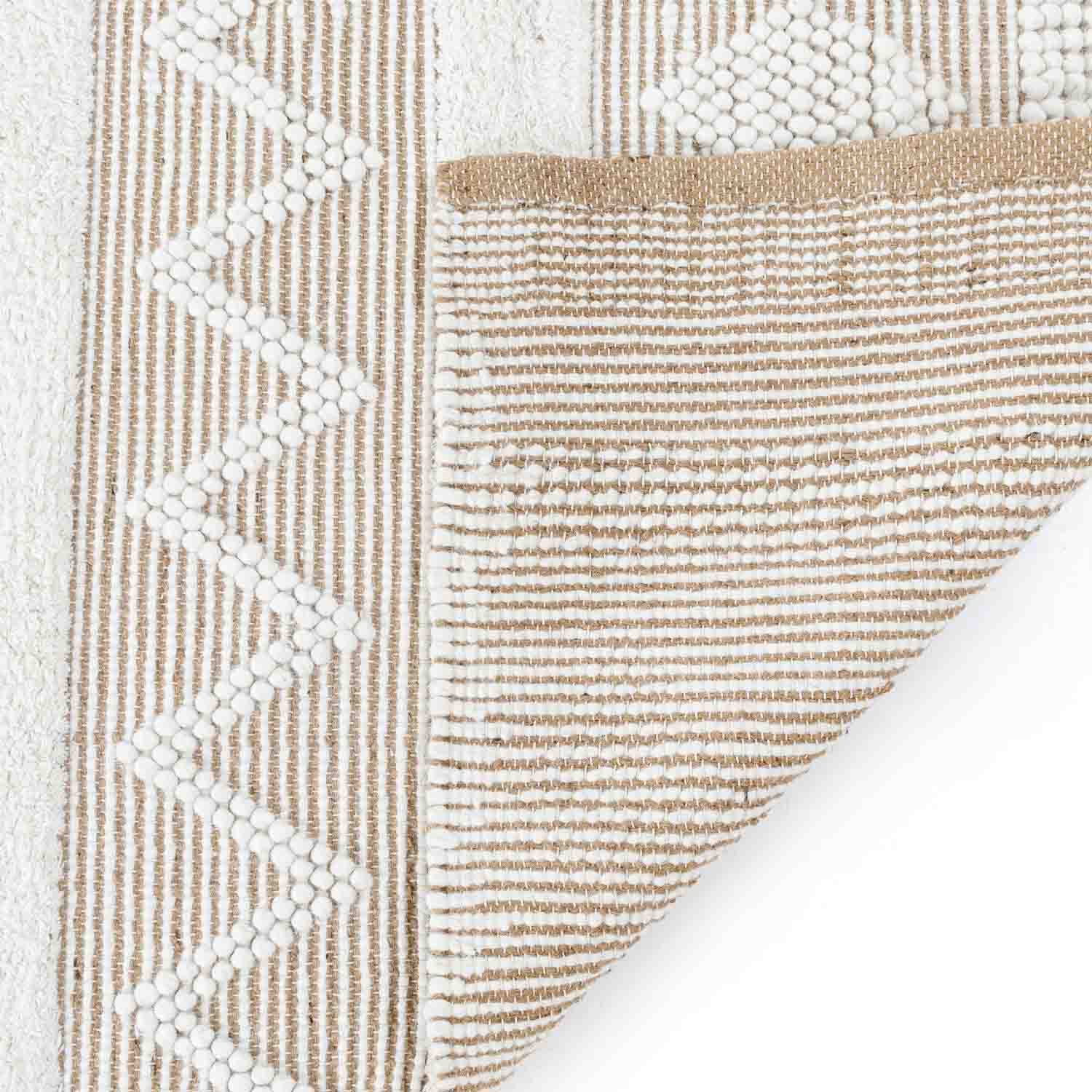 Diamond Flat Weave Wool And Jute Dhurrie - Jute - Flatweave - Ajaypee Carpets (Thumbnail 7)
