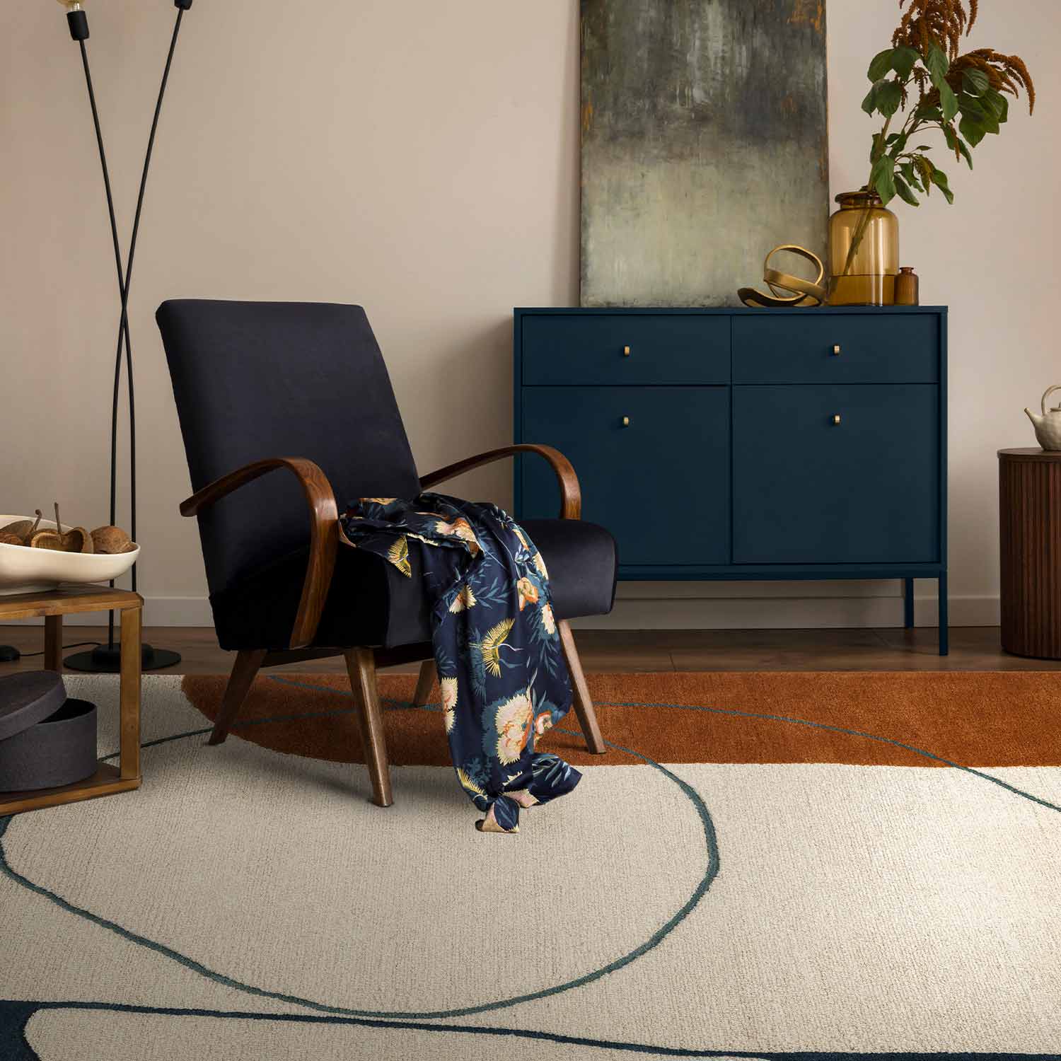 Flora Hand Tufted Woollen Rug – Cotton Hand Tufted handmade carpet by Ajaypee Carpets