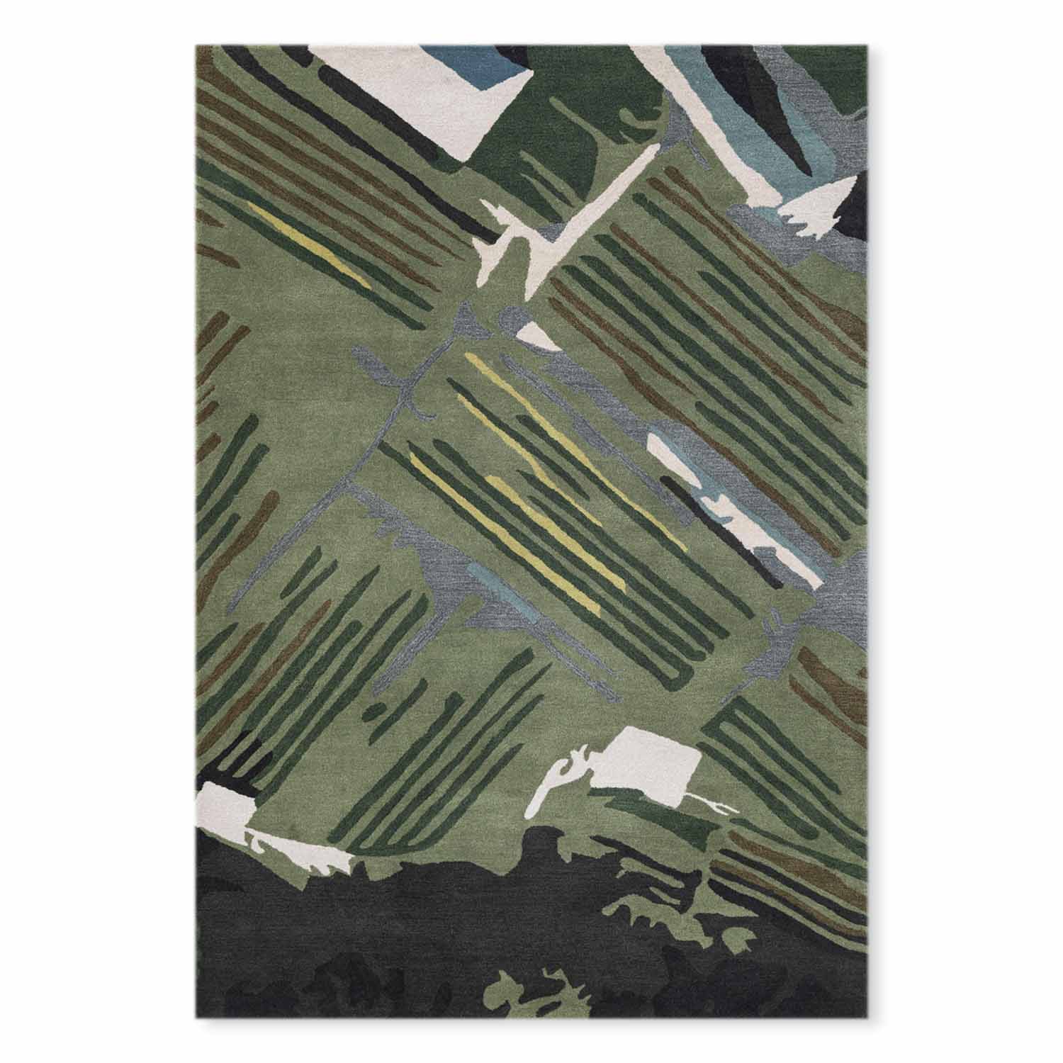 Framing The Fragments Hand Tufted Woollen Rug By Shripal Munshi - Cotton - Hand Tufted - Ajaypee Carpets (Thumbnail 2)