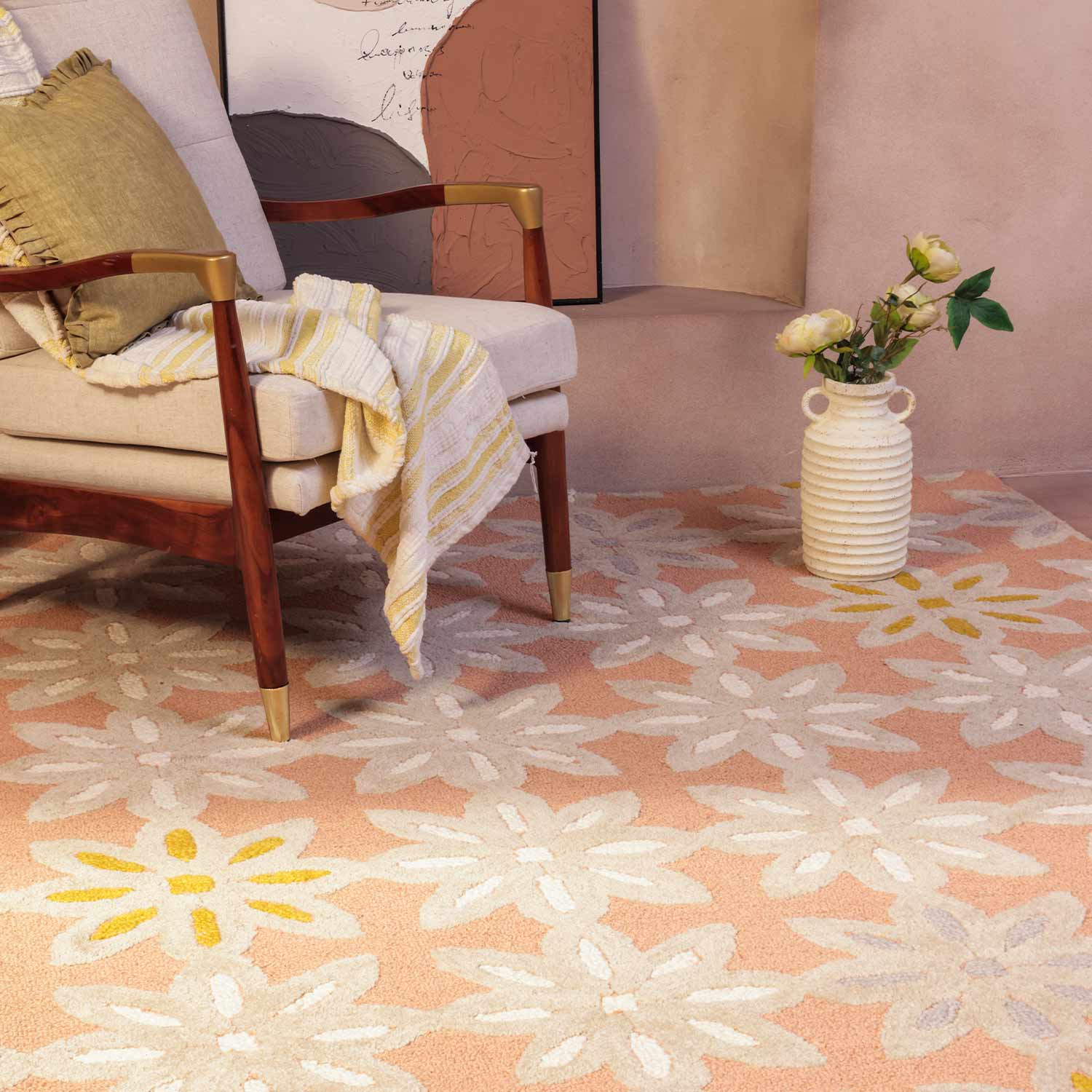 Freya Hand Tufted Woollen Rug – Cotton Hand Tufted handmade carpet by Ajaypee Carpets