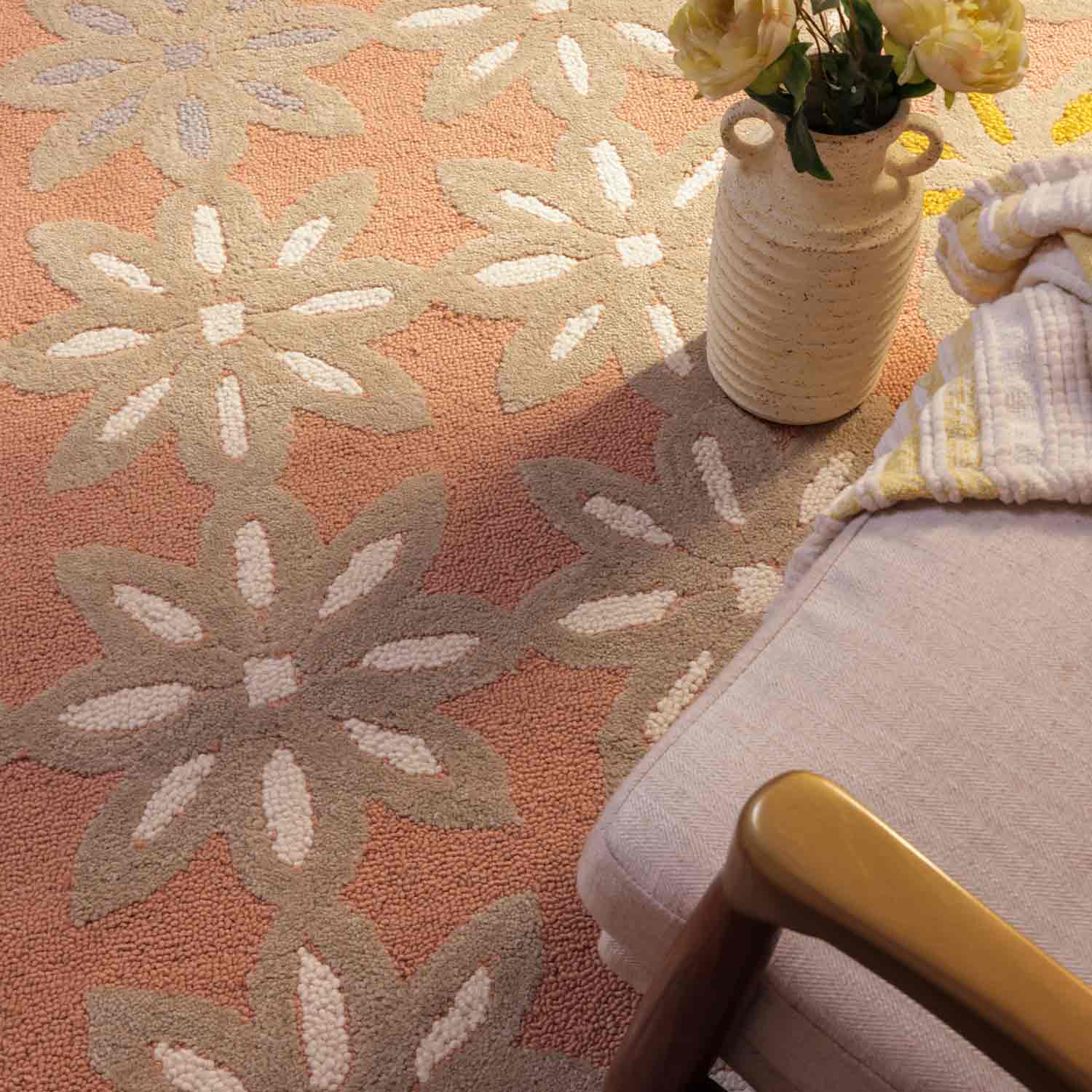 Freya Hand Tufted Woollen Rug - Cotton - Hand Tufted - Ajaypee Carpets (Thumbnail 3)