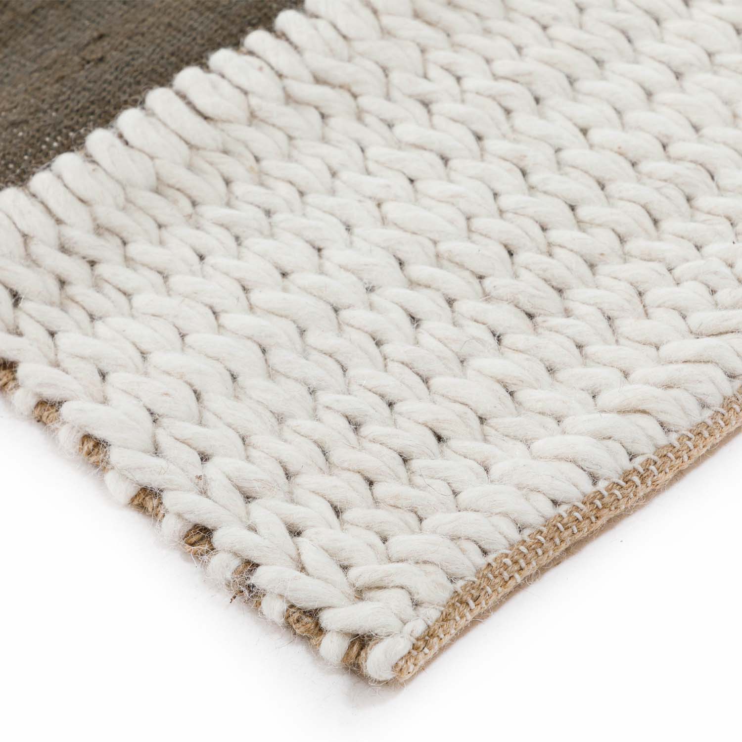 Fusion Flat Weave Wool And Jute Dhurrie - Jute - Flatweave - Ajaypee Carpets (Thumbnail 3)