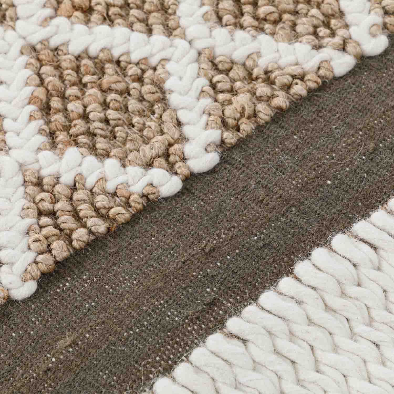 Fusion Flat Weave Wool And Jute Dhurrie - Jute - Flatweave - Ajaypee Carpets (Thumbnail 5)