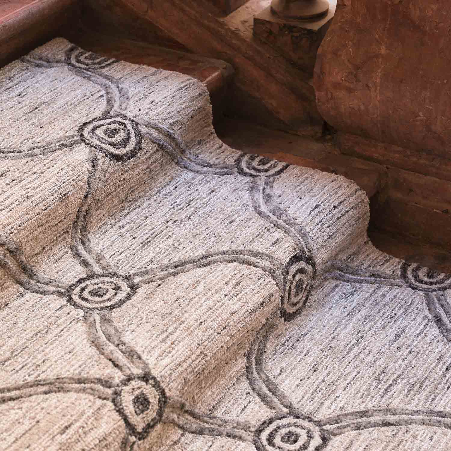 Gusita Hand Tufted Woollen Rug By Mariella Ienna - Cotton - Hand Tufted - Ajaypee Carpets (Thumbnail 7)