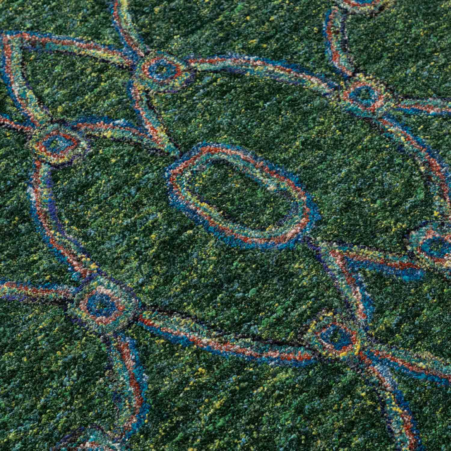 Giusta Peacock Colour Hand Tufted Woollen Rug By Mariella Ienna - Cotton - Hand Tufted - Ajaypee Carpets (Thumbnail 5)