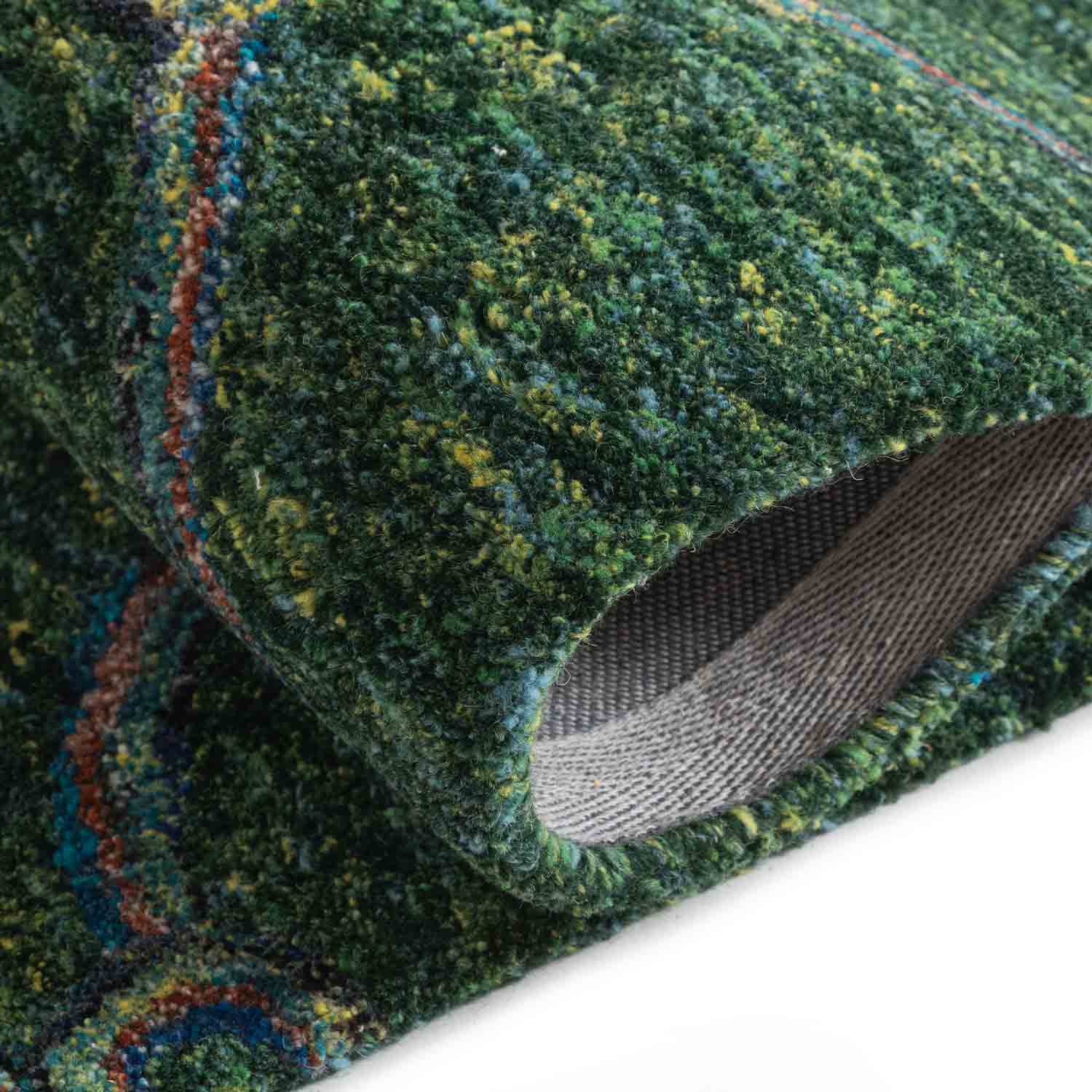 Giusta Peacock Colour Hand Tufted Woollen Rug By Mariella Ienna - Cotton - Hand Tufted - Ajaypee Carpets (Thumbnail 6)