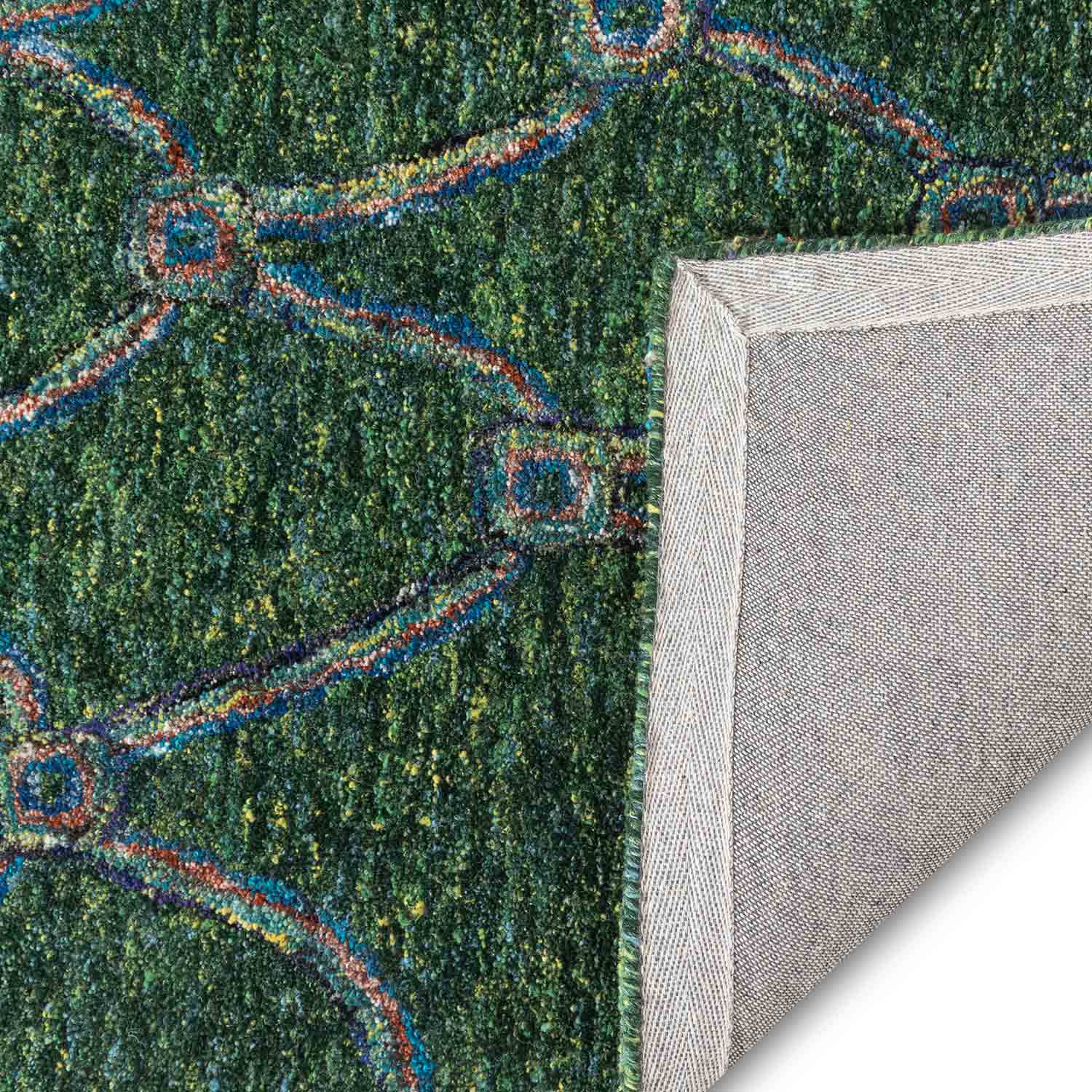Giusta Peacock Colour Hand Tufted Woollen Rug By Mariella Ienna - Cotton - Hand Tufted - Ajaypee Carpets (Thumbnail 7)