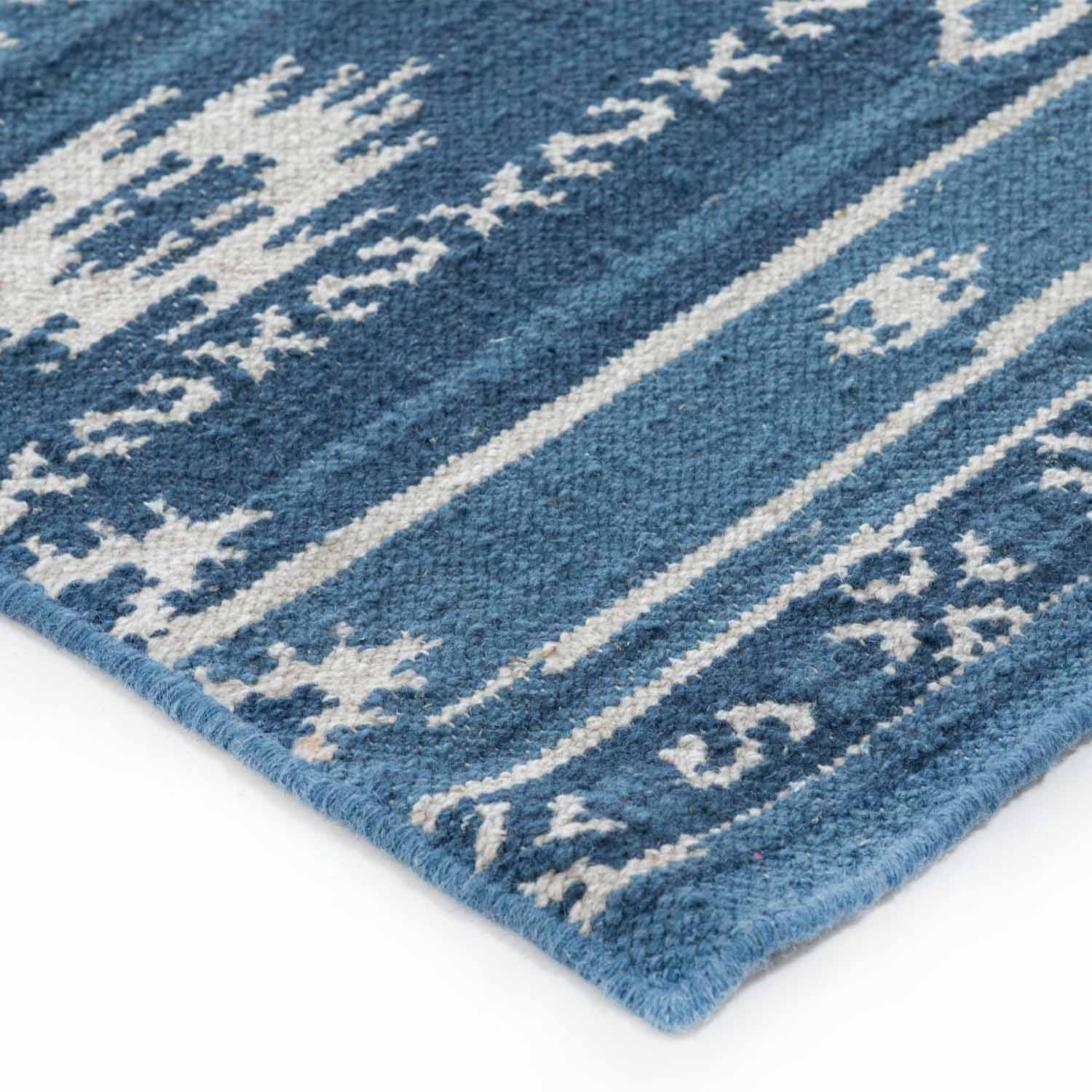 Henna Hand Woven Woollen Kilim - Wool - Kilim - Ajaypee Carpets (Detail)