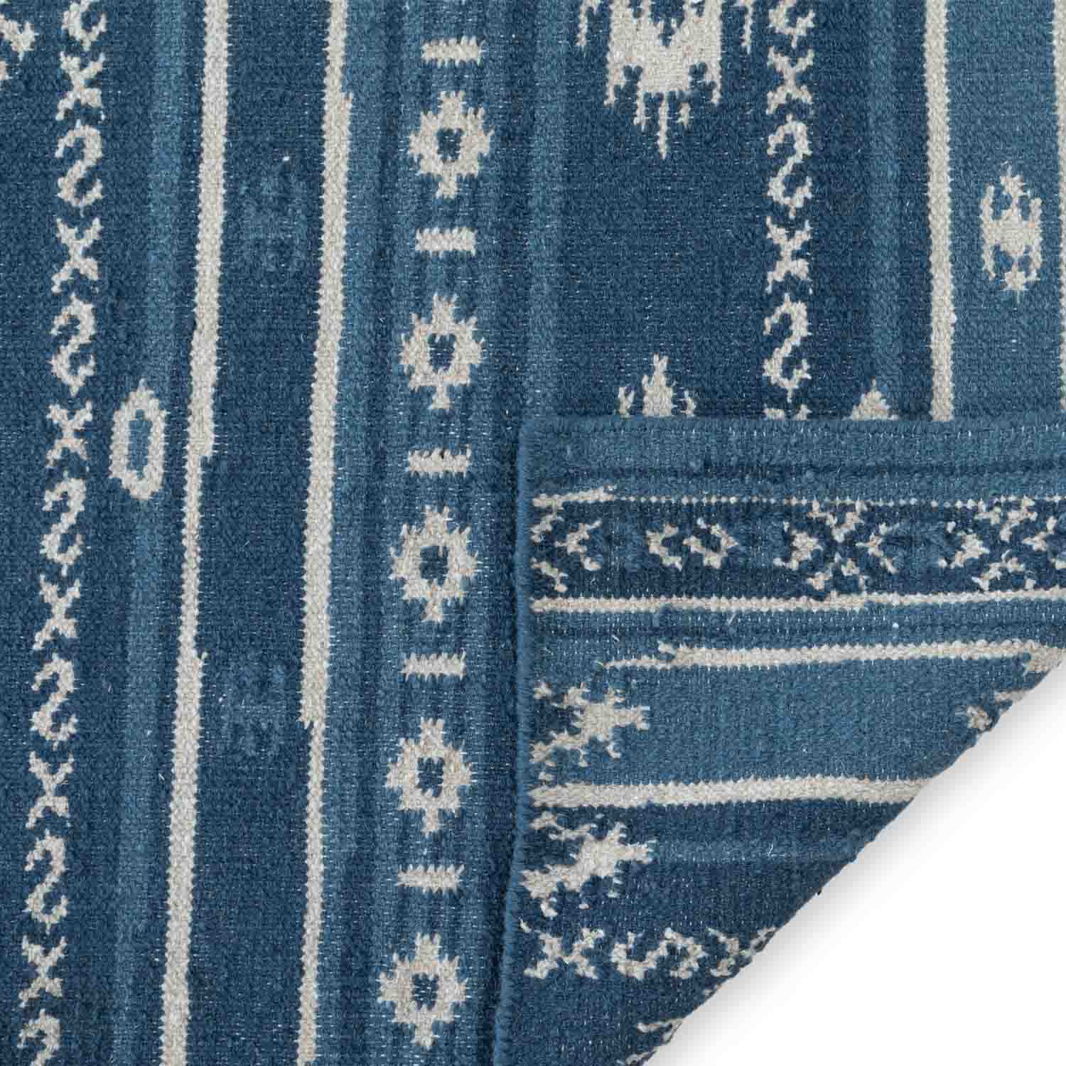 Henna Hand Woven Woollen Kilim - Wool - Kilim - Ajaypee Carpets (Thumbnail 4)