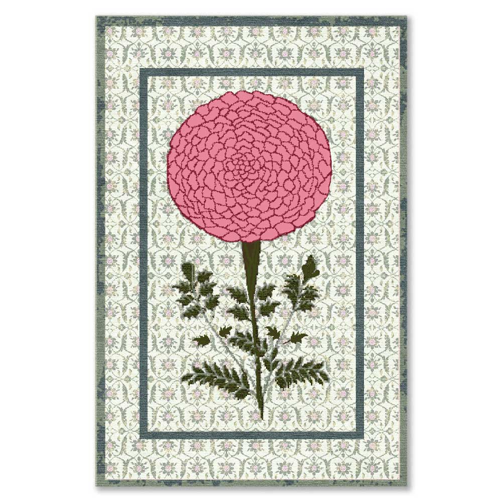 Hibiscus Hand Knotted Woollen And Viscose Rug By Anita Dalmia – Cotton Hand Knotted handmade carpet by Ajaypee Carpets