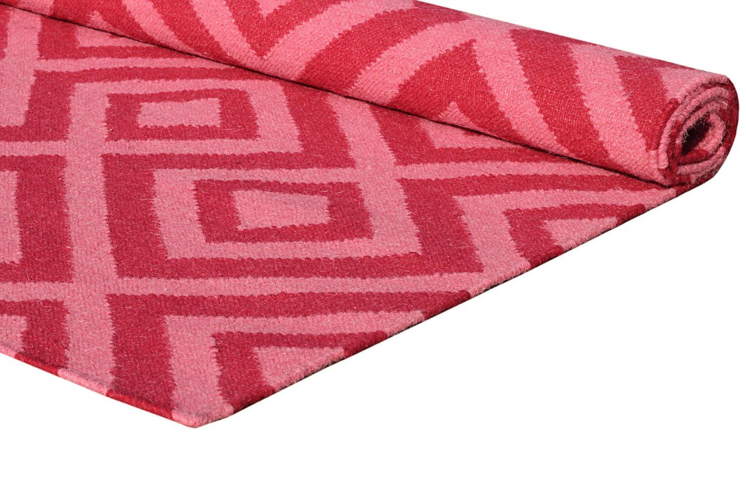 Wool HandWoven Rug Strink - Cotton - Flatweave - Ajaypee Carpets (Thumbnail 2)
