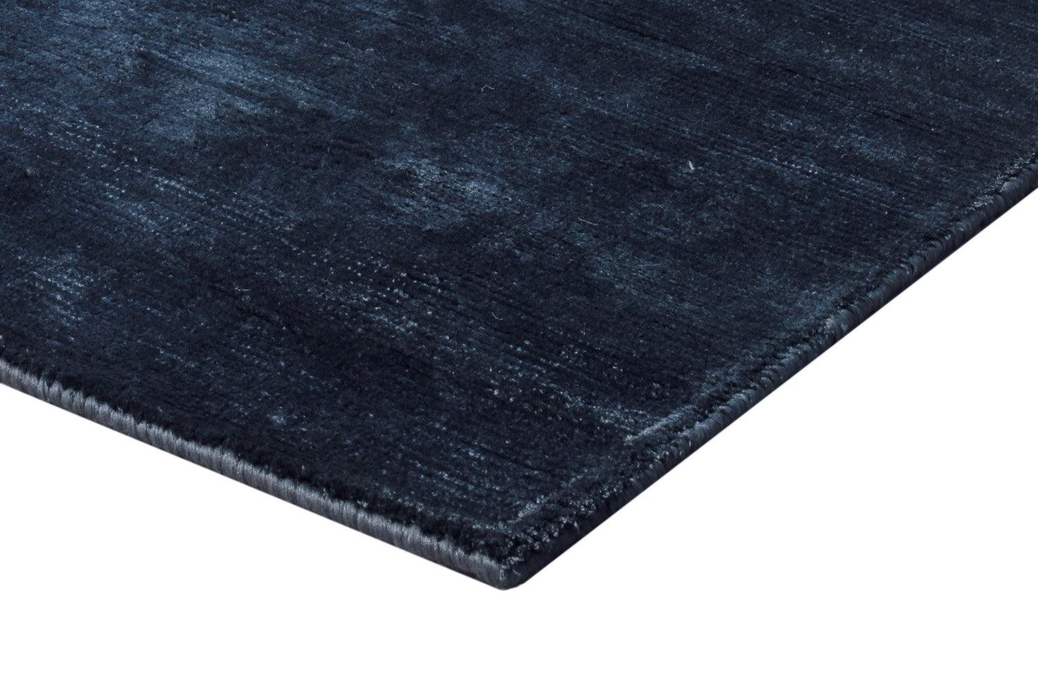 Viscose HandKnotted Carpet  Parallel Wrap Prince Blue - Cotton - Hand Knotted - Ajaypee Carpets (Thumbnail 6)