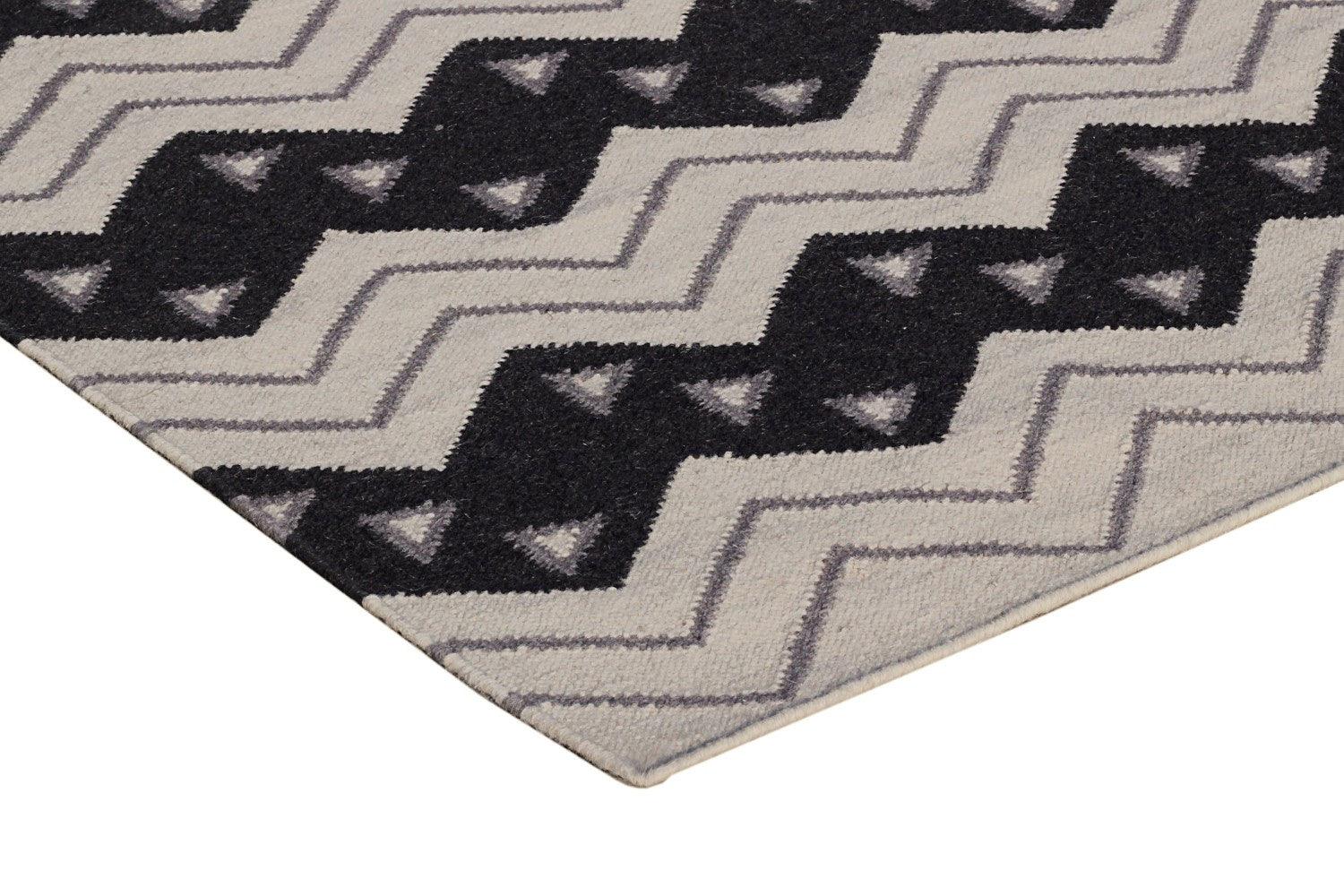 Wool HandWoven Dhurry Wolin - Cotton - Hand Woven - Ajaypee Carpets (Thumbnail 6)
