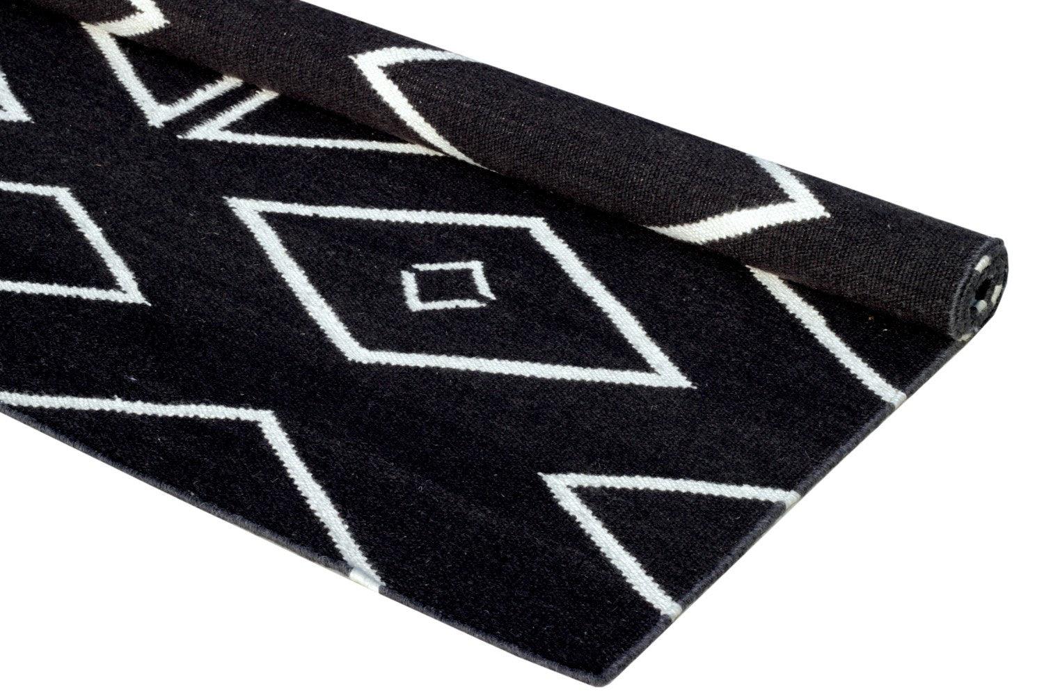 Wool Hand Woven Dhurry-Vera - Cotton - Flatweave - Ajaypee Carpets (Thumbnail 2)