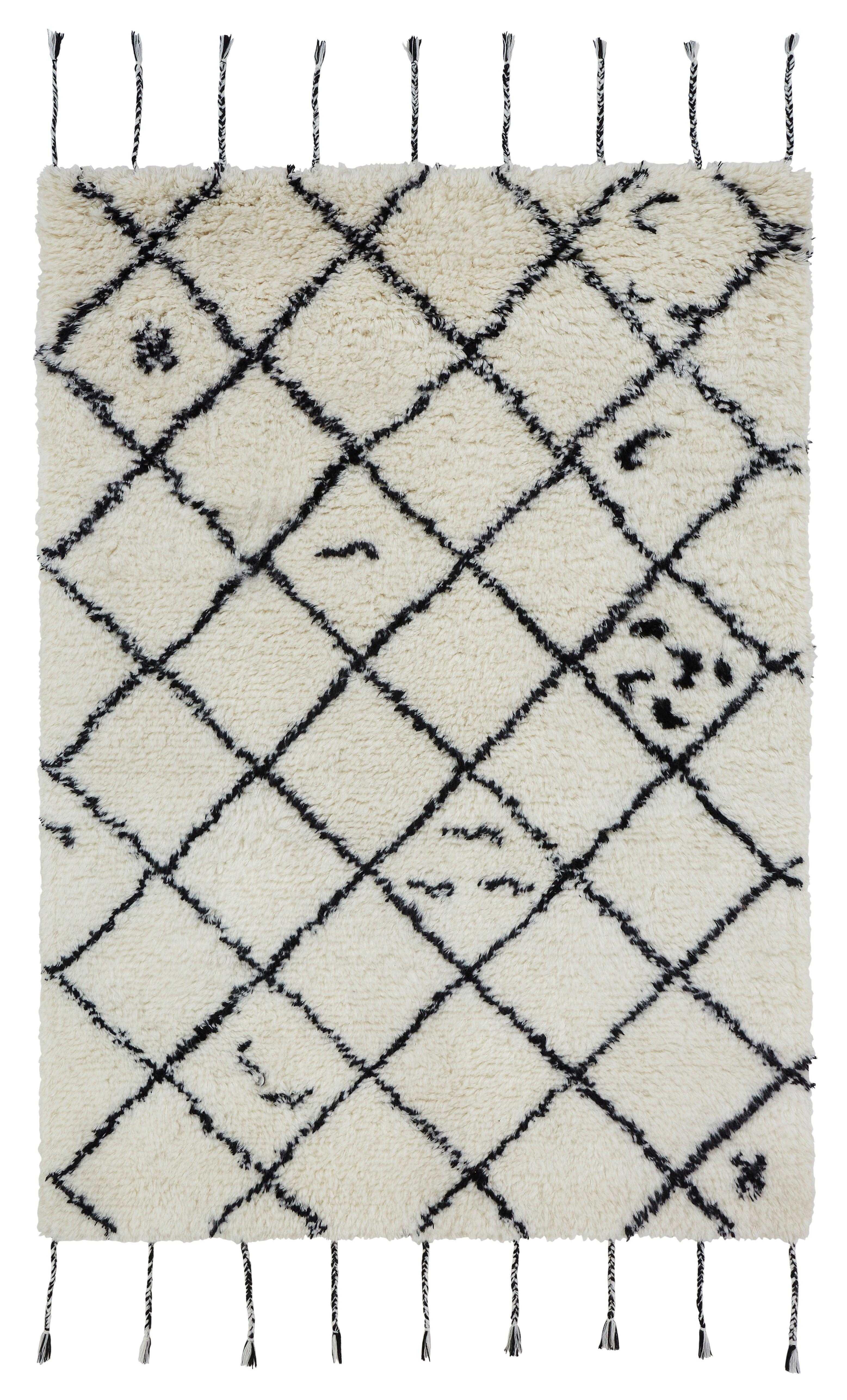 Wool HandTufted Carpet - Cross White /Black – Cotton Hand Tufted handmade carpet by Ajaypee Carpets