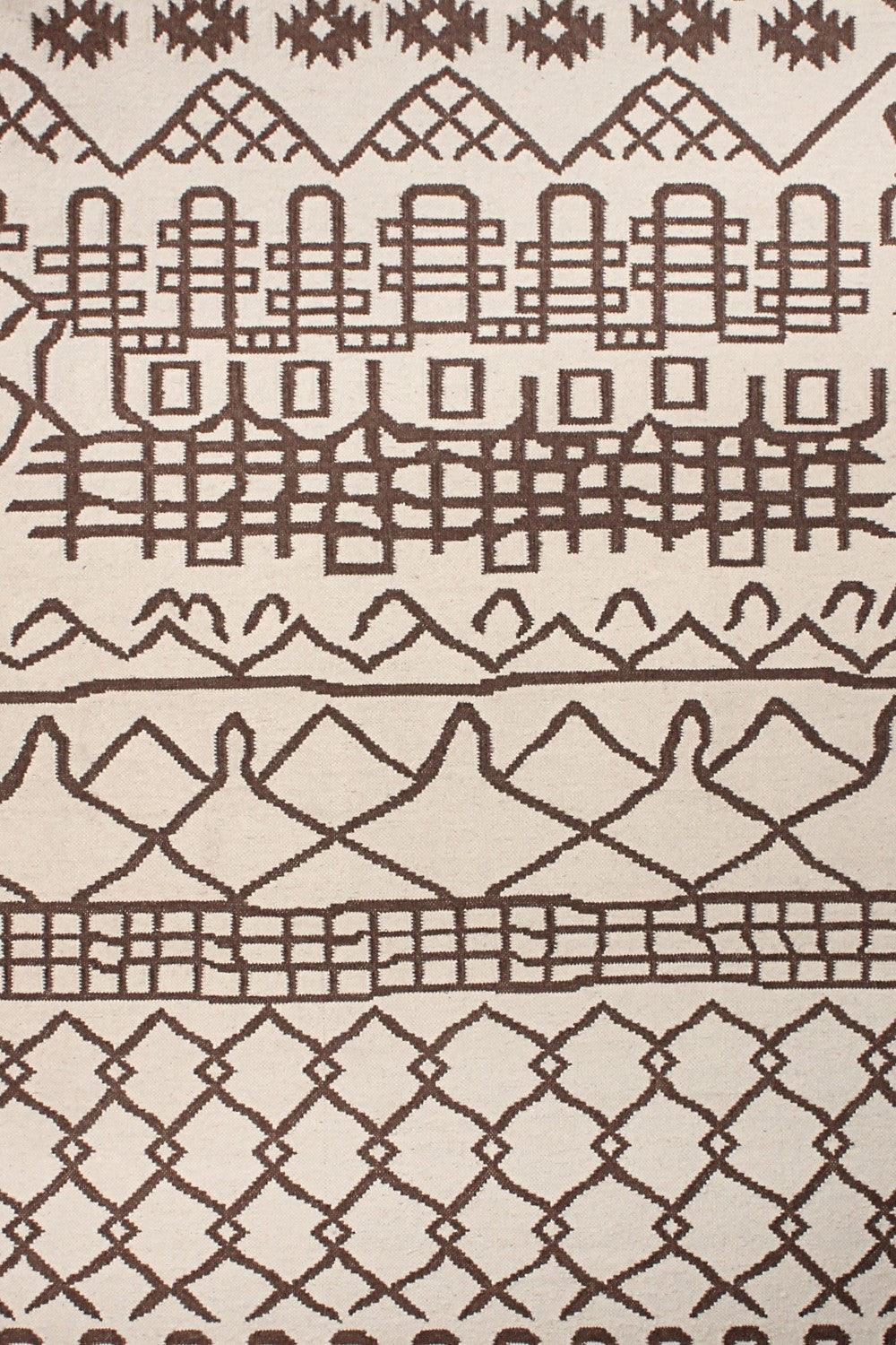 Wool Handwoven Dhurry-Beiuf – Cotton Flatweave handmade carpet by Ajaypee Carpets